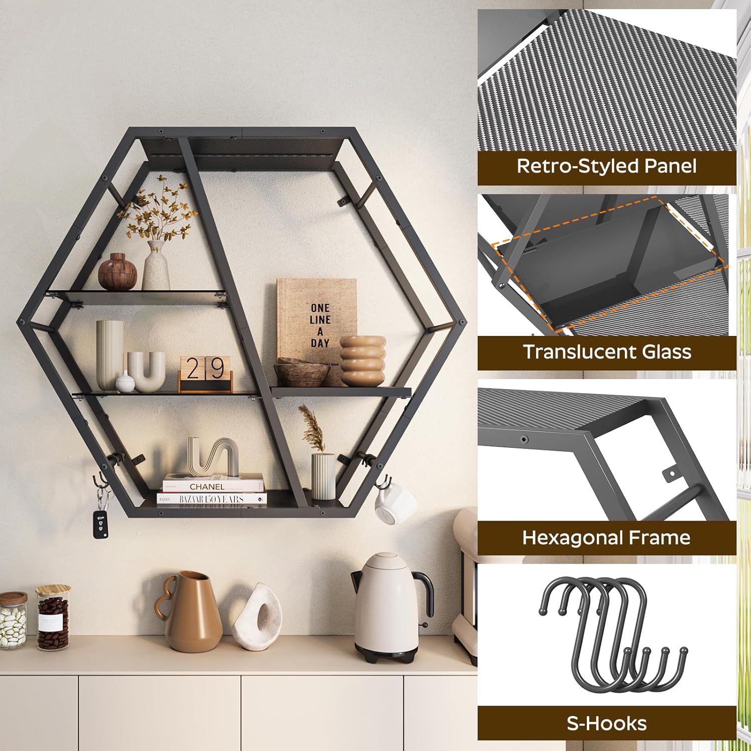 Floating Shelf with Lights LED Gaming Display Shelf 4-Tier Wall Mount