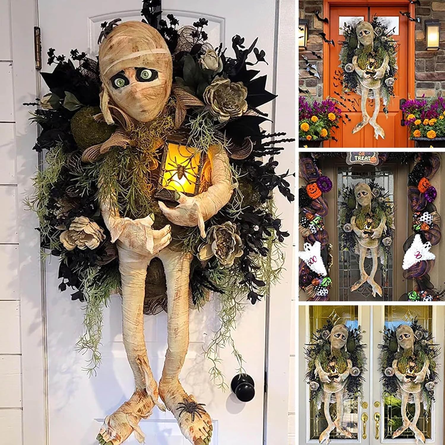 Halloween Mummy Wreath for Front Door