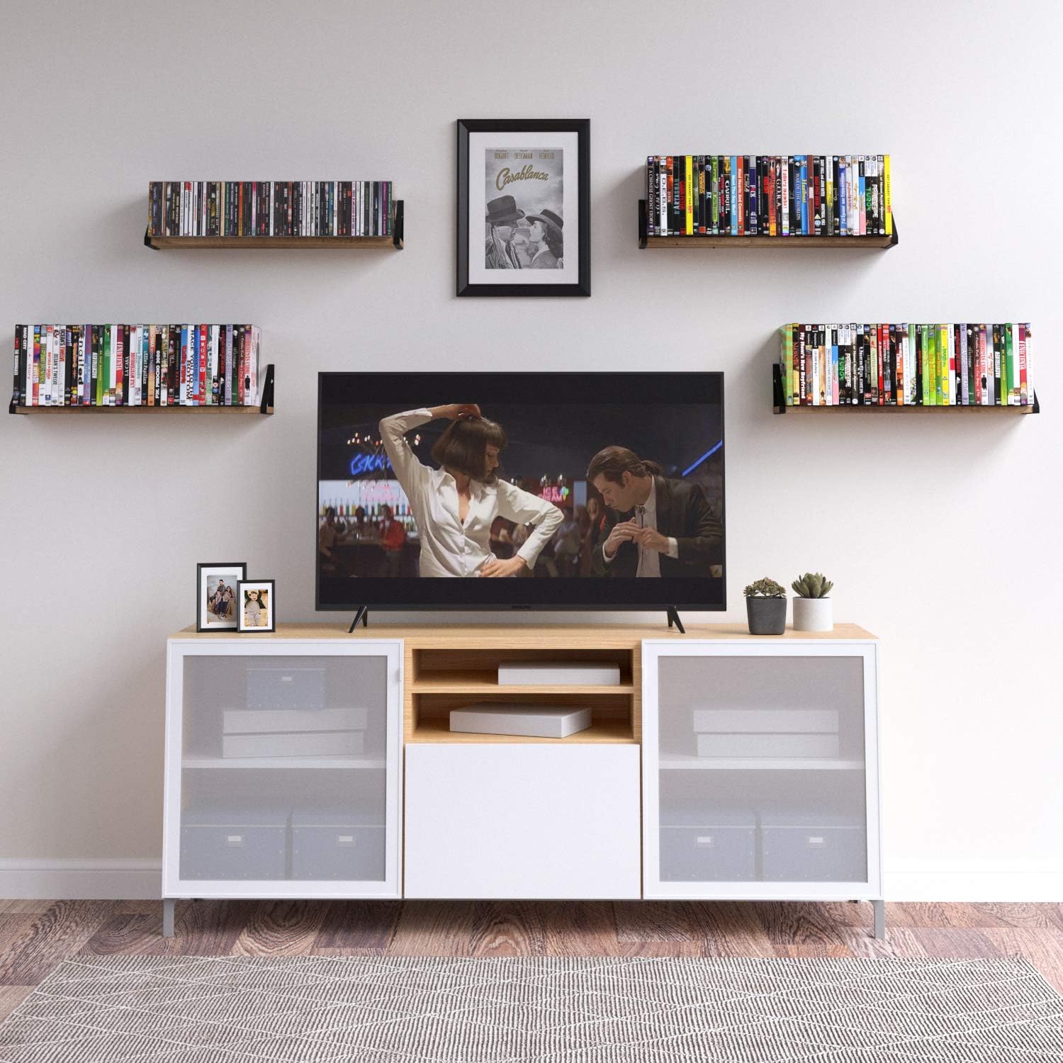 Wallniture Ponza Wood Floating Shelves Set of 4