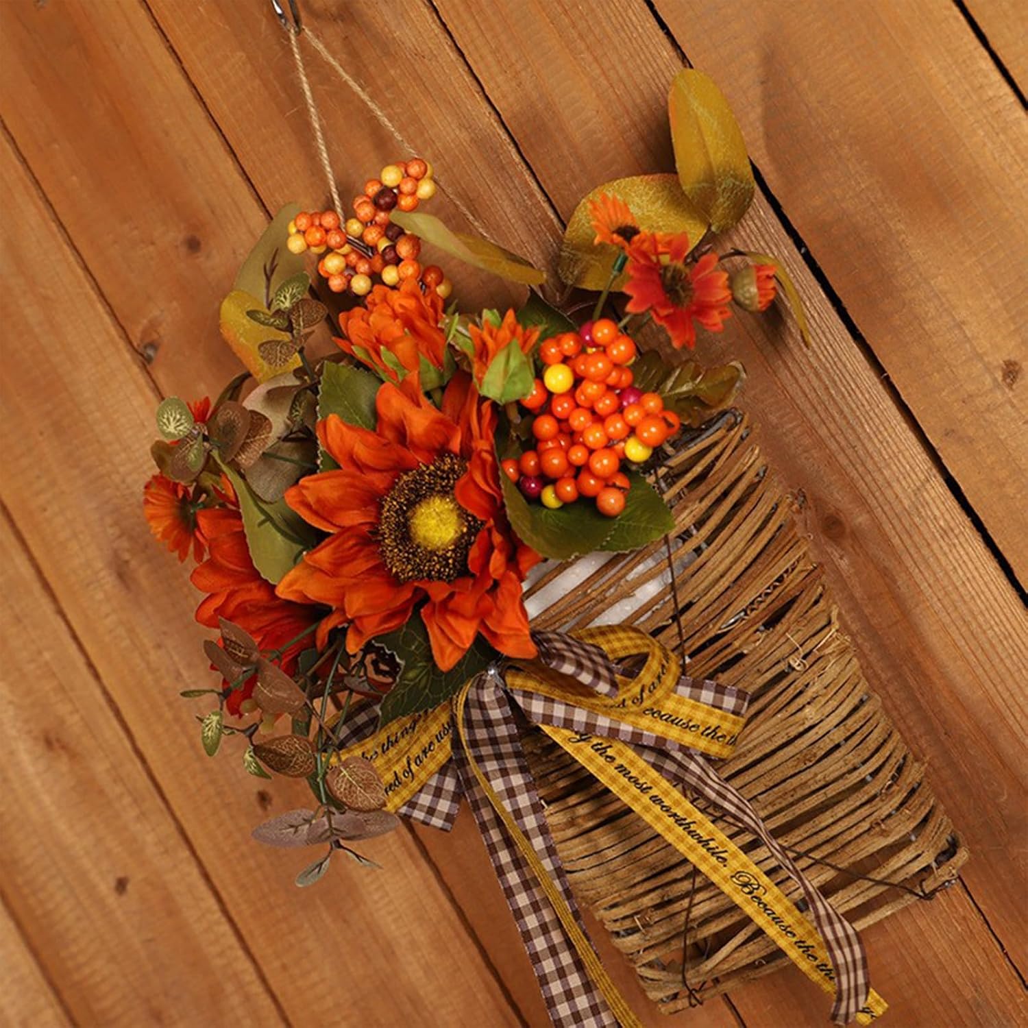Fall Sunflower Wreath for Front Door 32cm
