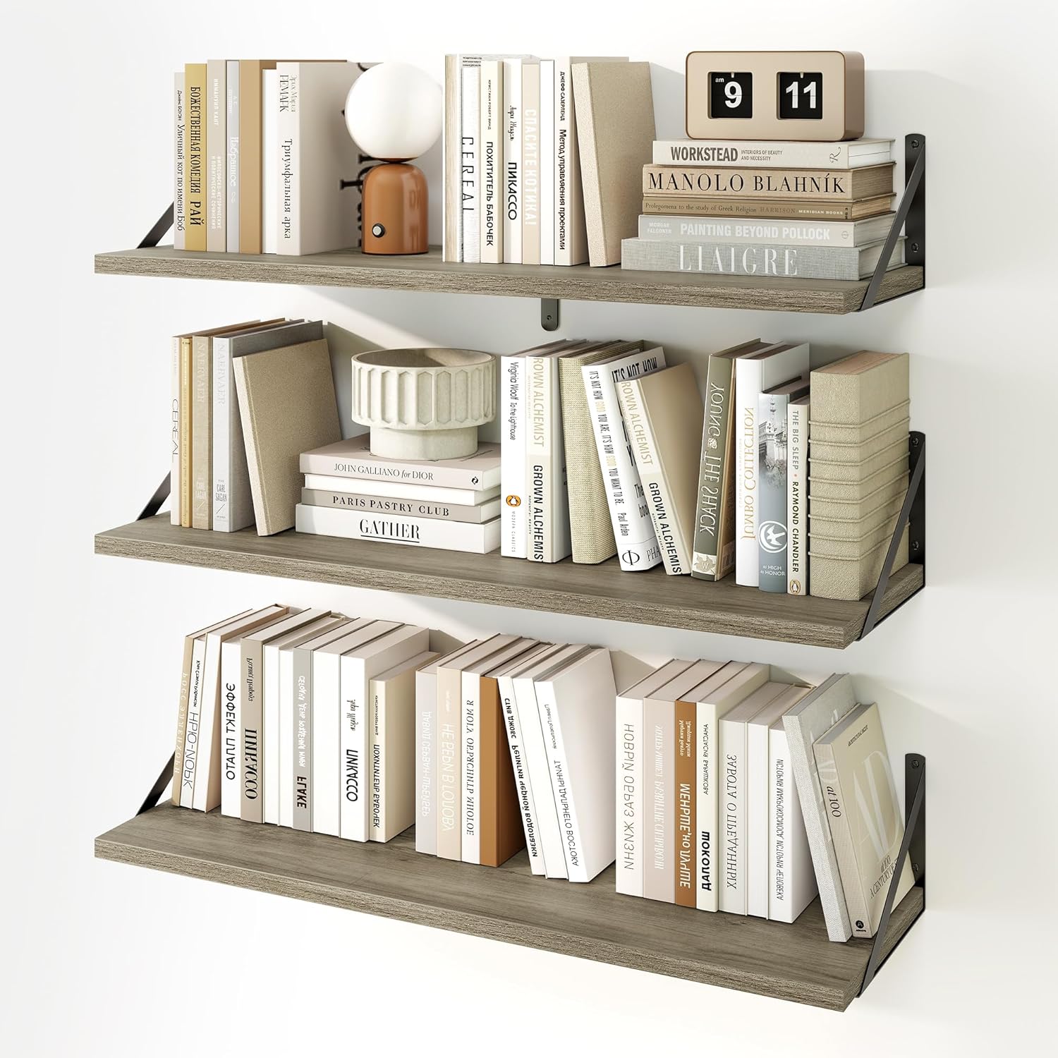 Fun Memories Floating Shelves Set of 3 Grey