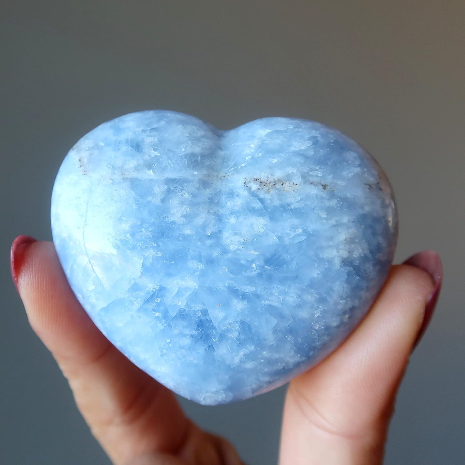 Blue Calcite Heart Crystal Stone 275-3 Inches