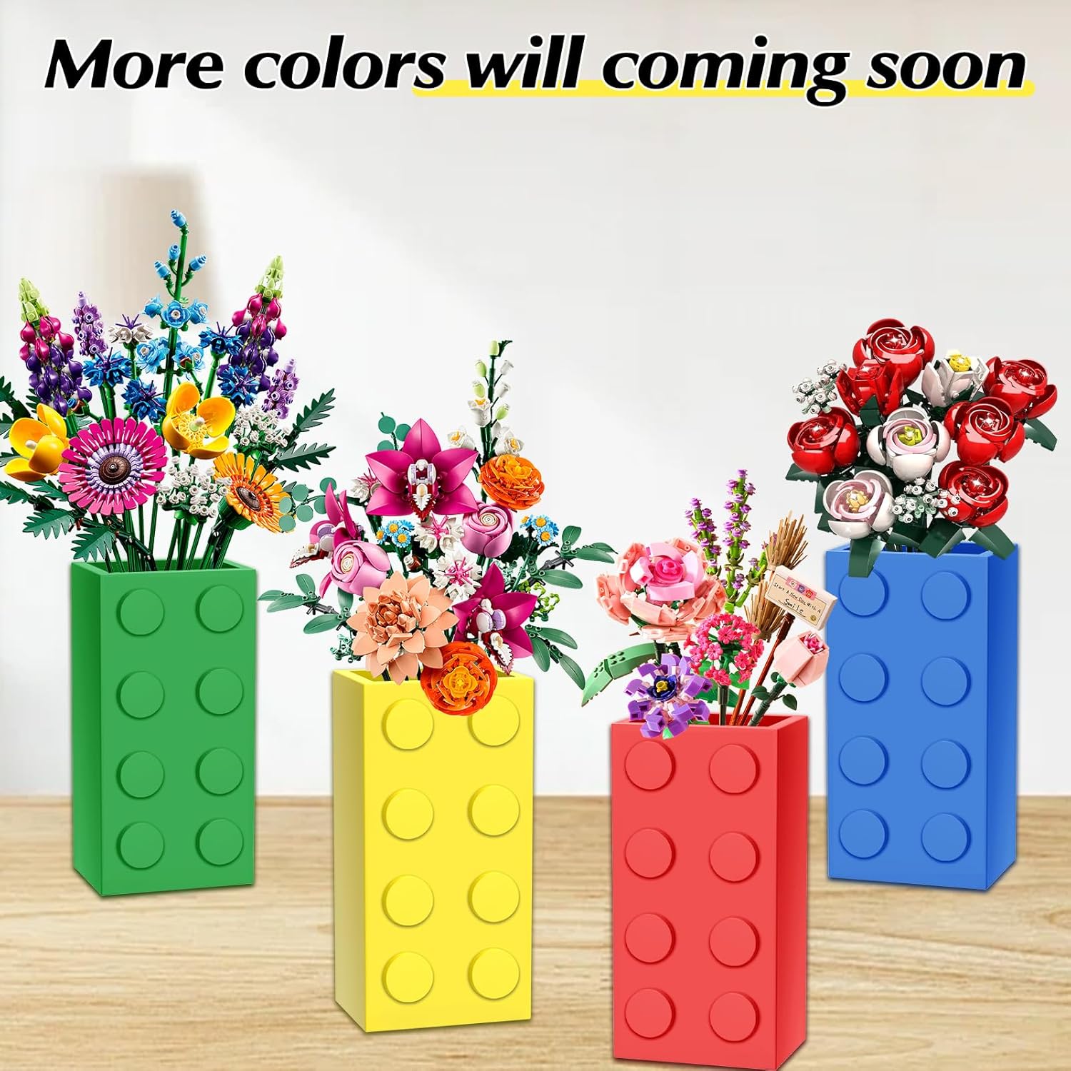 Red Vase for Lego Flowers Display Stand
