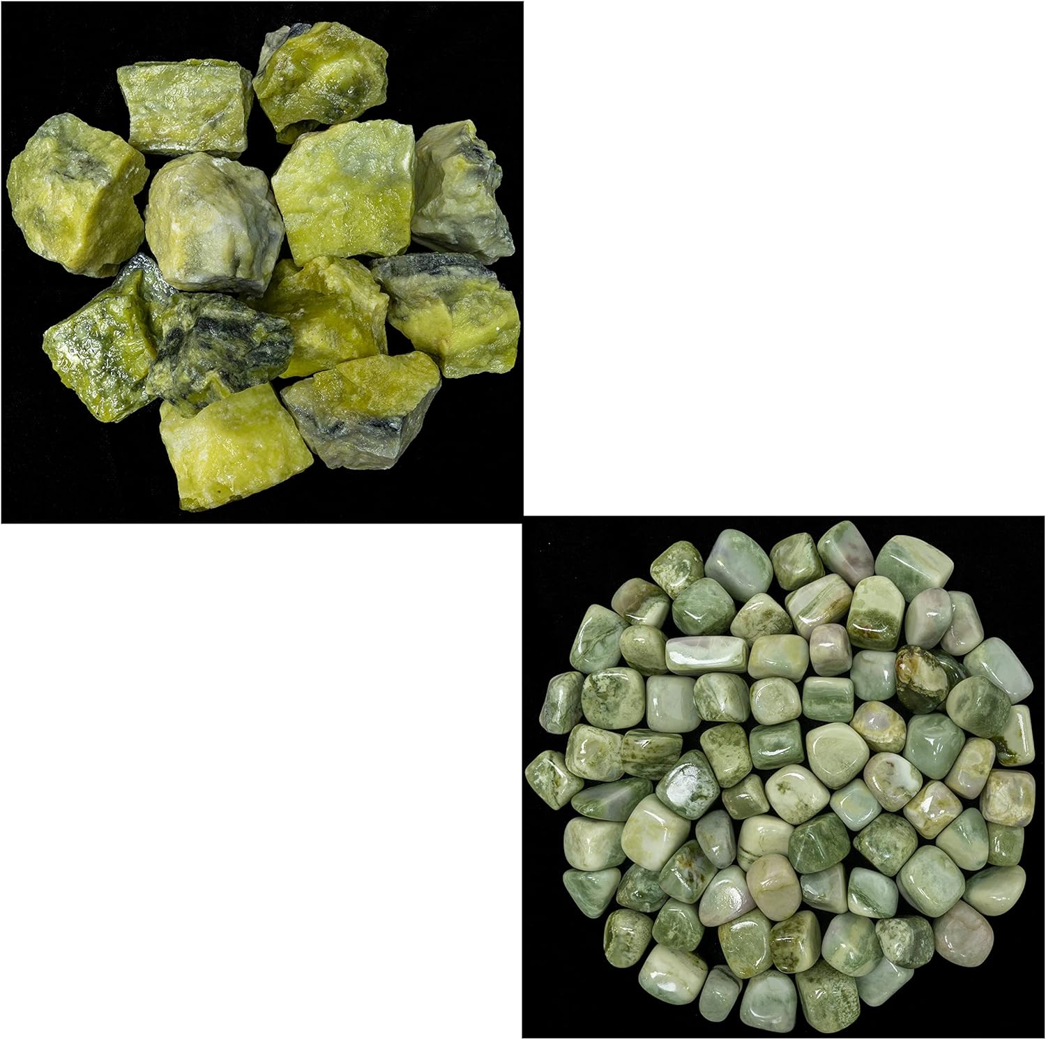 ZAICUS 1lb Serpentine Tumbled Stones for Decoration and Feng Shui