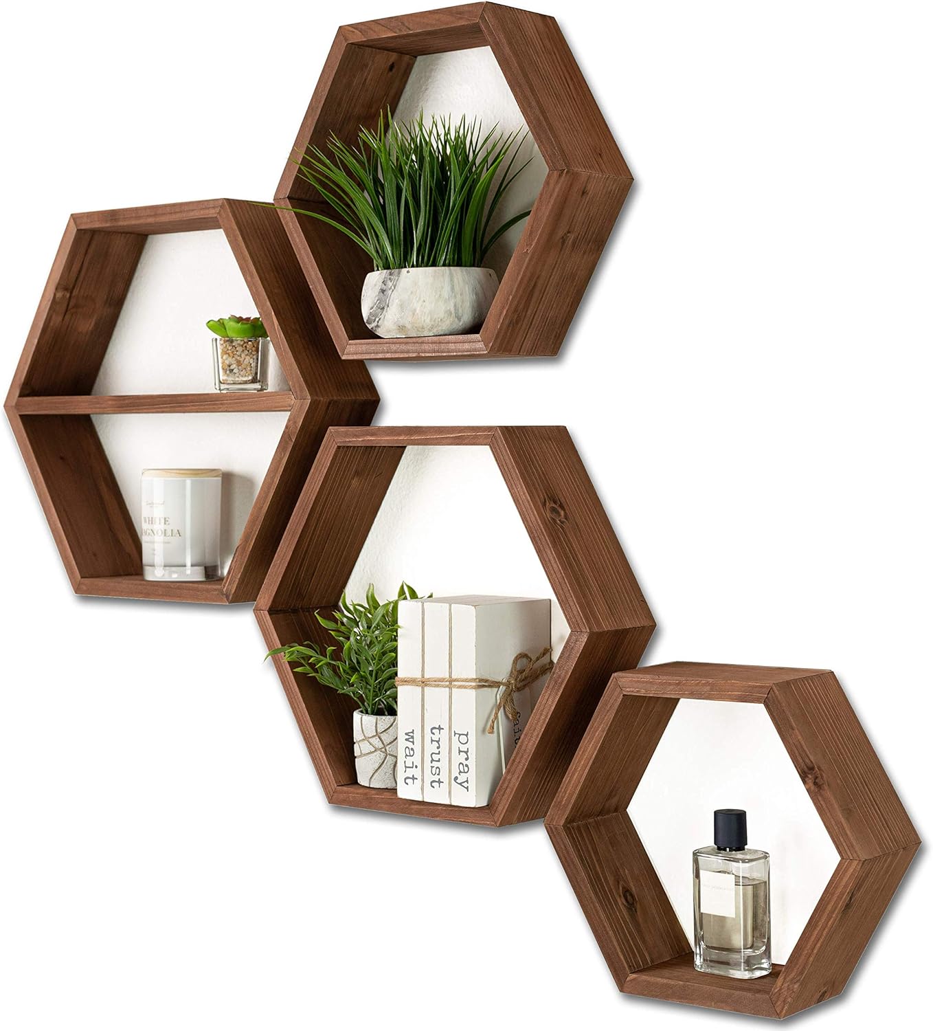 Extra Large Hexagon Floating Shelves Set of 4