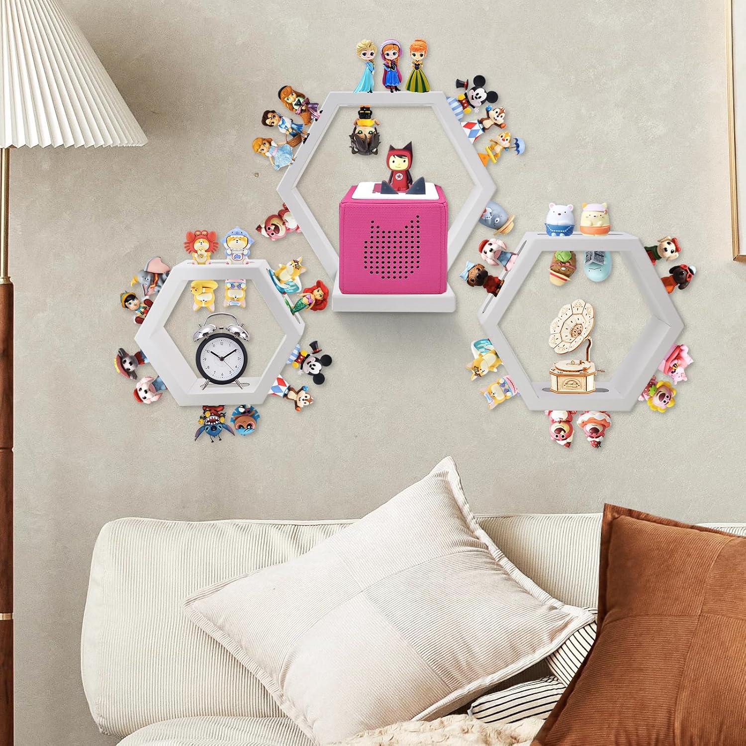 Givilio Tonie Shellf Hexagon Wall Mounted Set of 3