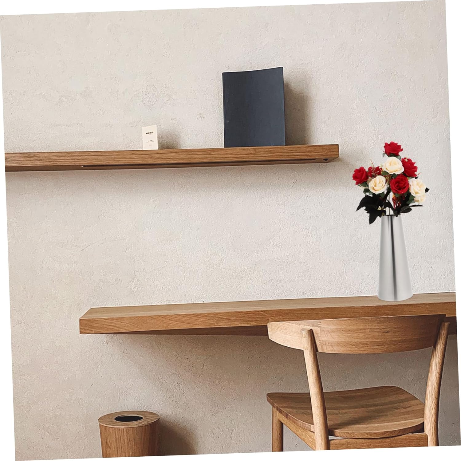 Happyyami Decorative Flower Vase Stainless Steel Tabletop Planter
