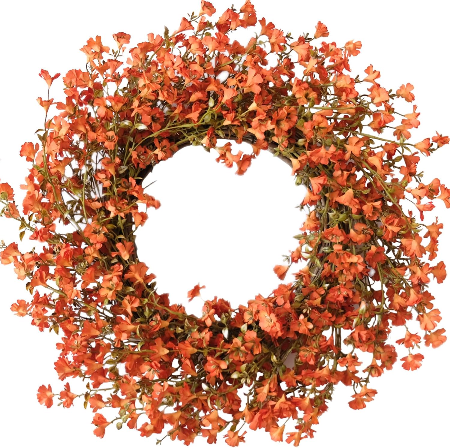Fall Orange Forsythia Door Wreath 22 Inch Autumn Decor