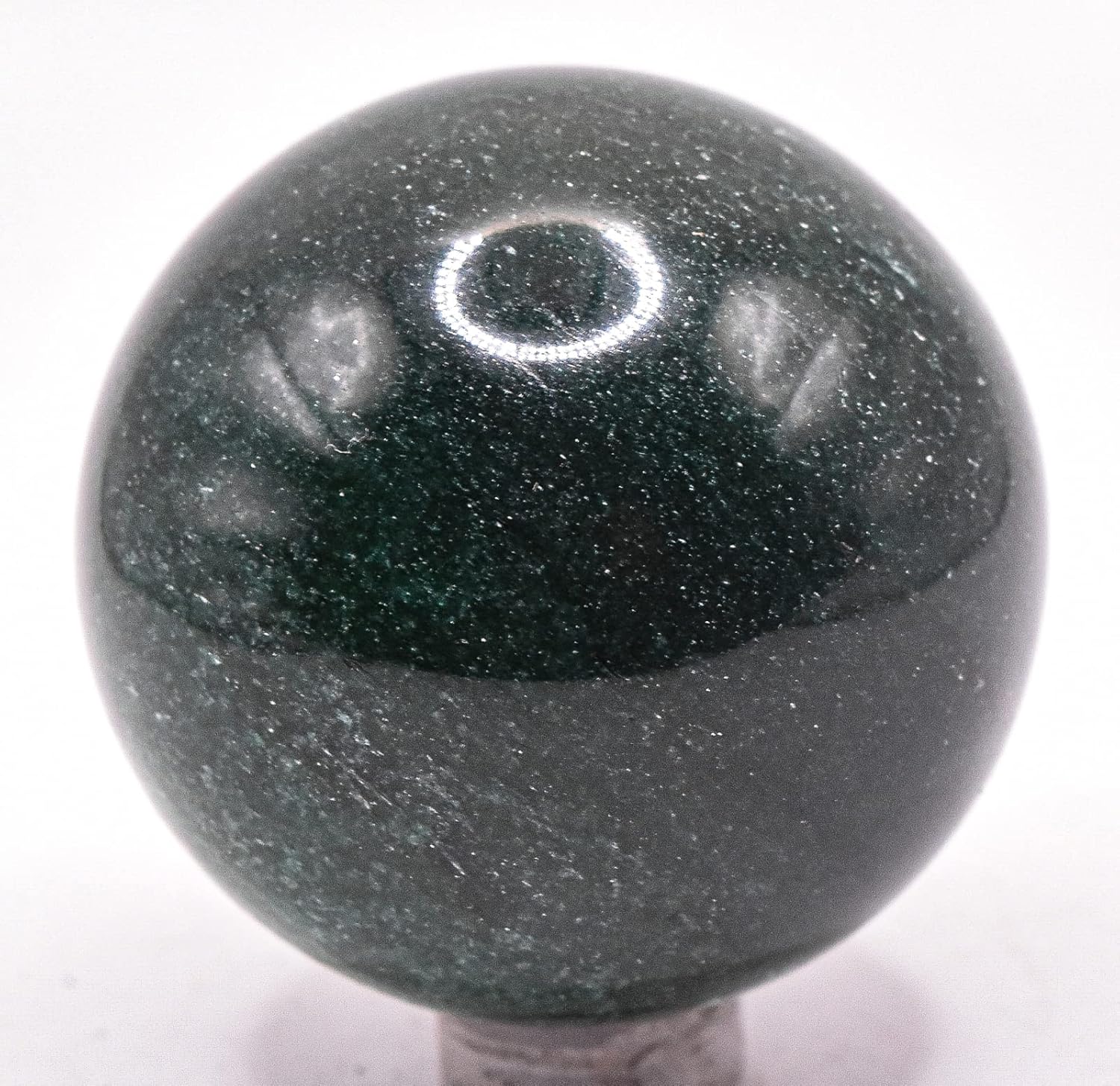 48mm Dark Green Nephrite Jade Sphere with Stand