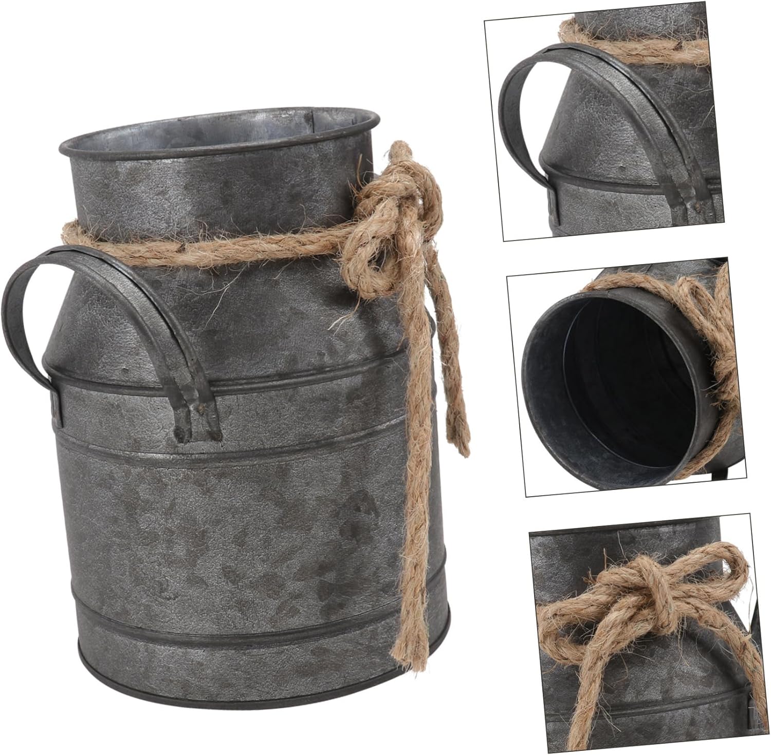 Retro Iron Flower Bucket Pot Vase for Home Decor