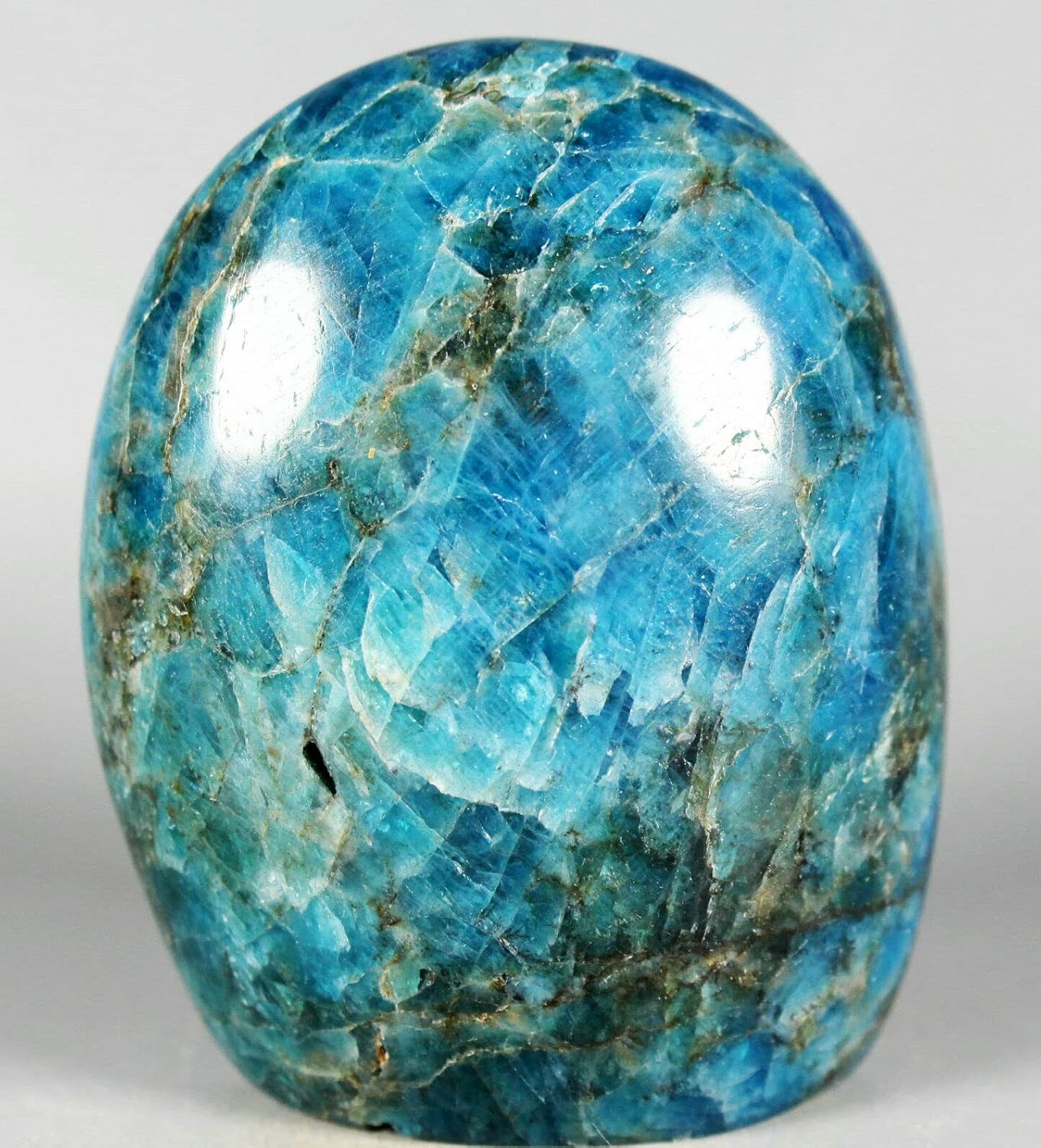Blue Apatite Crystal Stone - 57 Lb Madagascar Standup Display