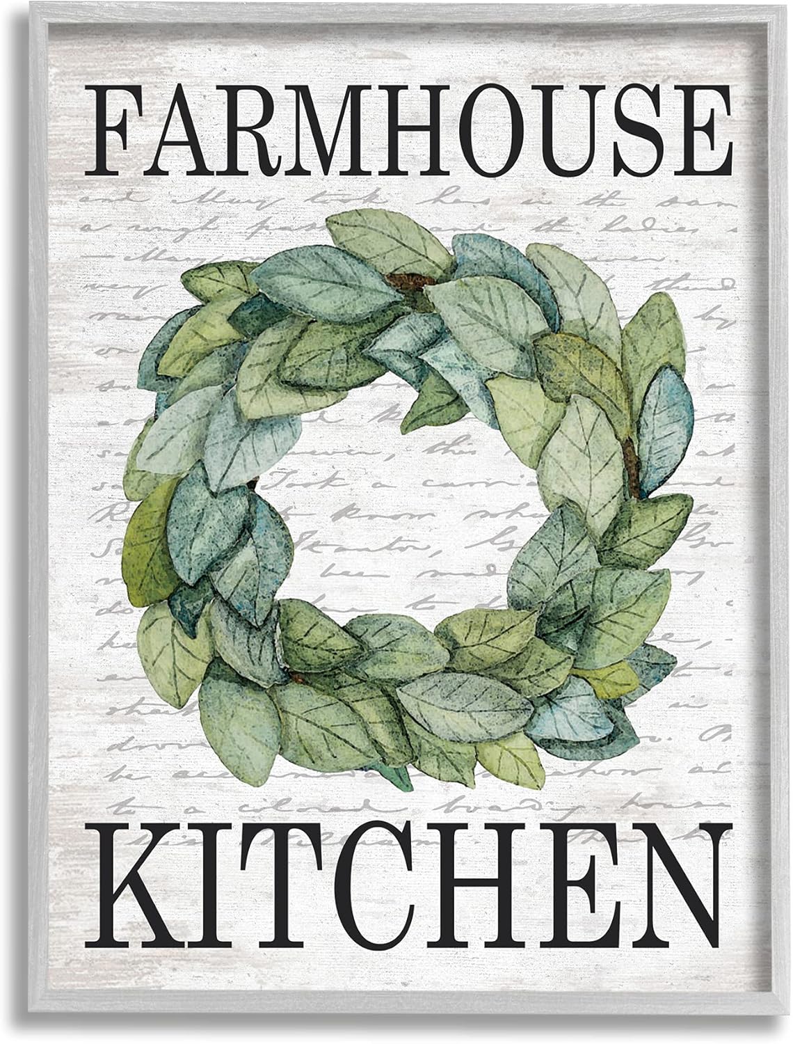 Stupell Industries Farmhouse Kitchen Phrase Tree Leaf Wreath