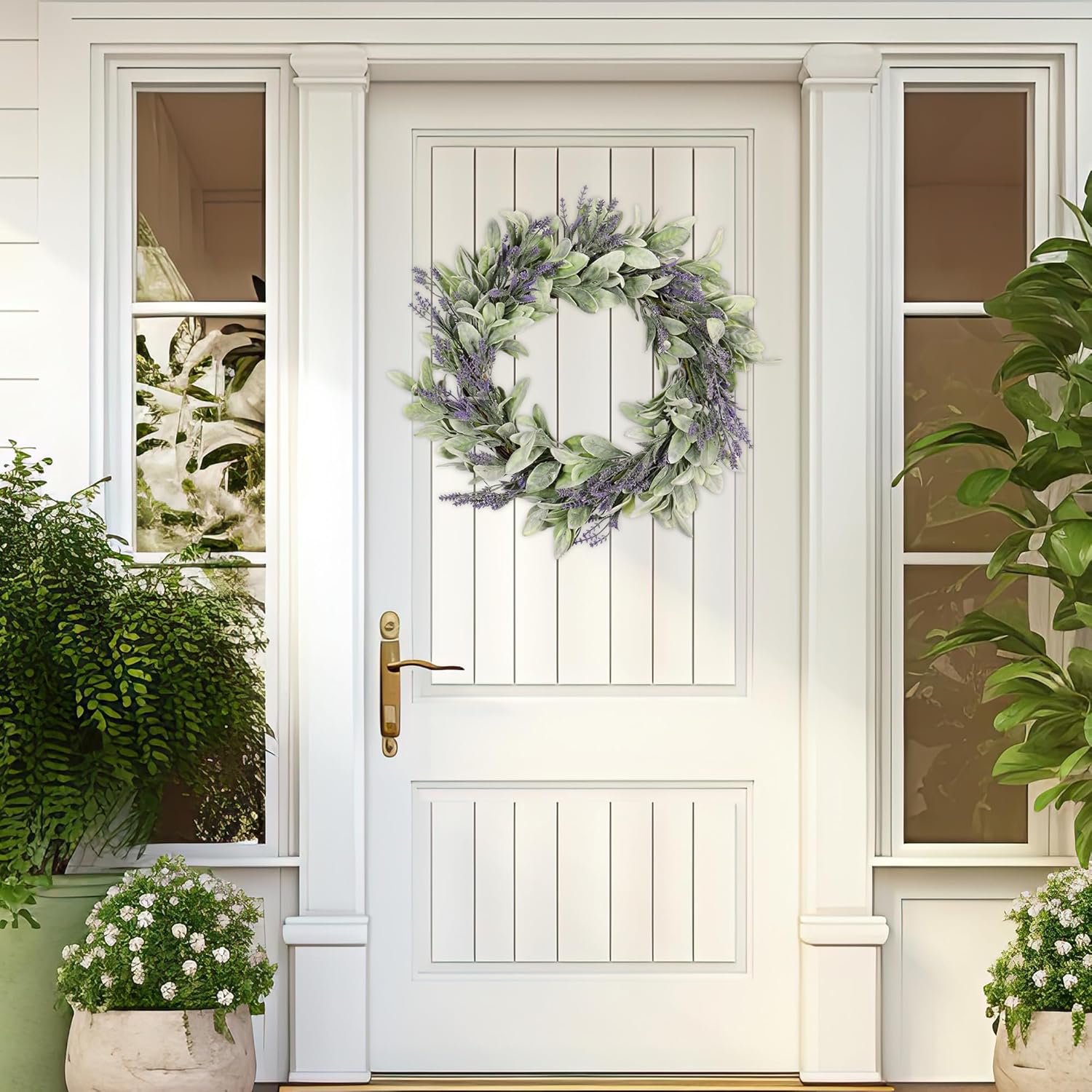 20 Inch Spring Lavender Wreath for Front Door