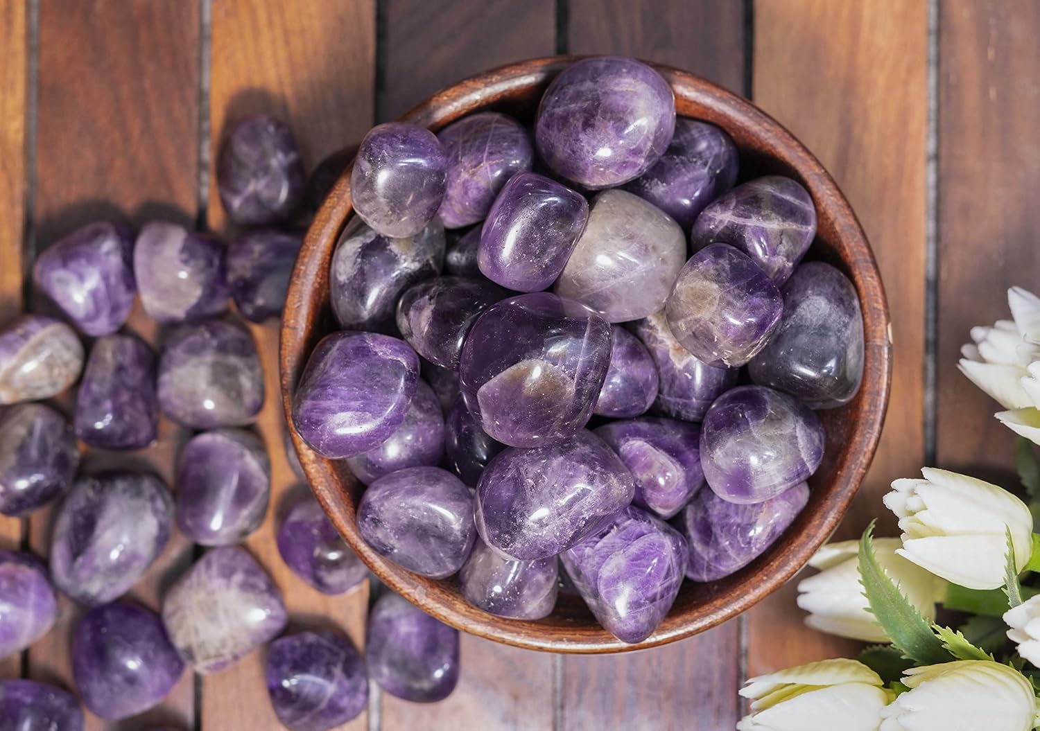 Amethyst Tiger Eye Rose Quartz Black Tourmaline Tumbled Stones Bulk