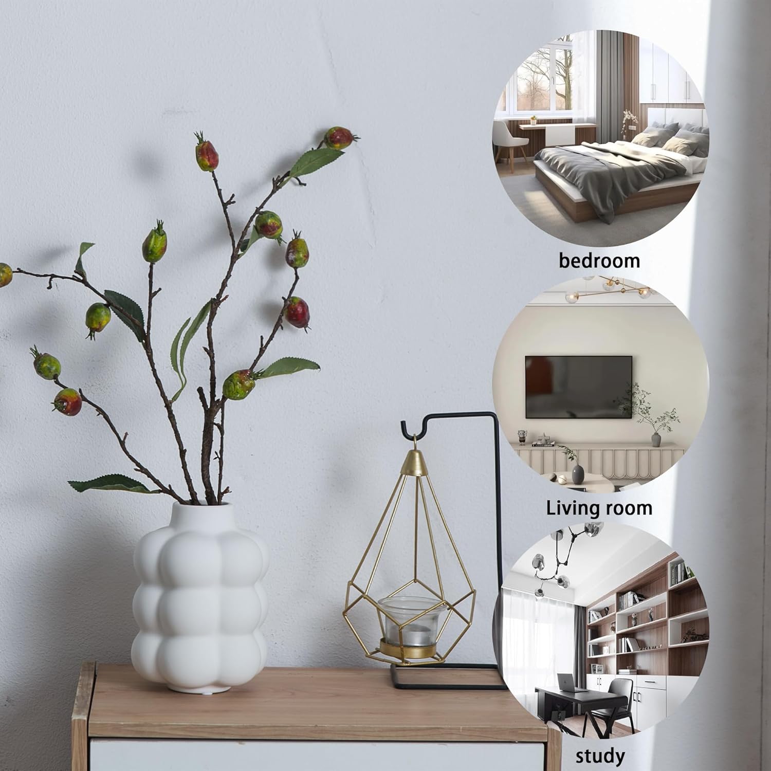 JOJUNO White Ceramic Vase for Home Decor