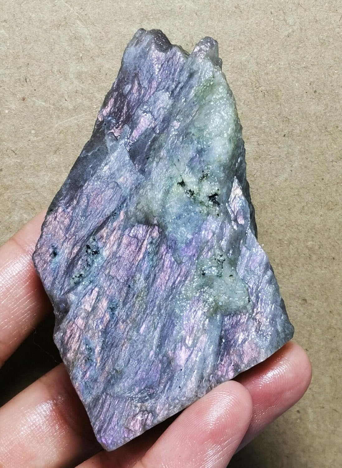 Purple Flash Labradorite Slab Reiki Stone for Meditation and Healing