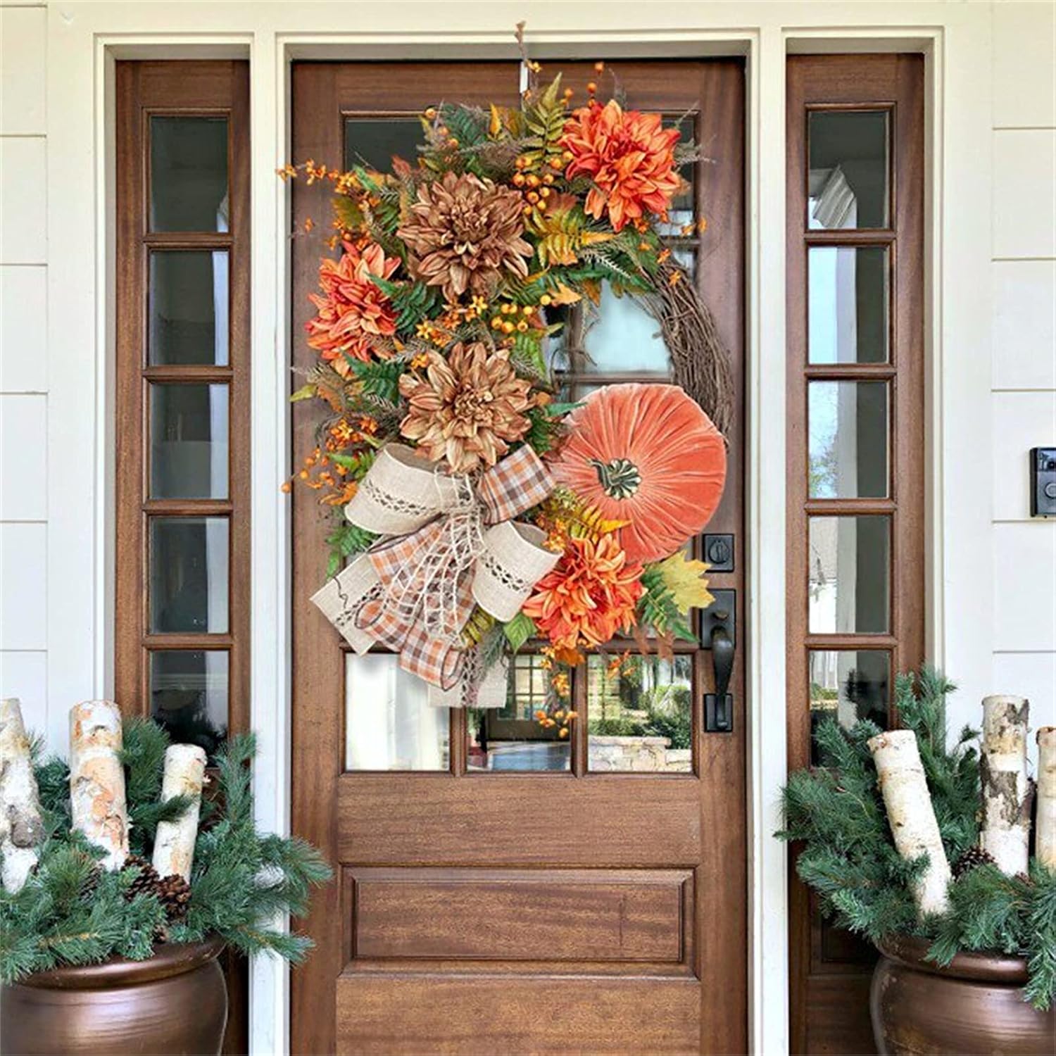 Autumn Door Wreath Rustic Grapevine Home Decor