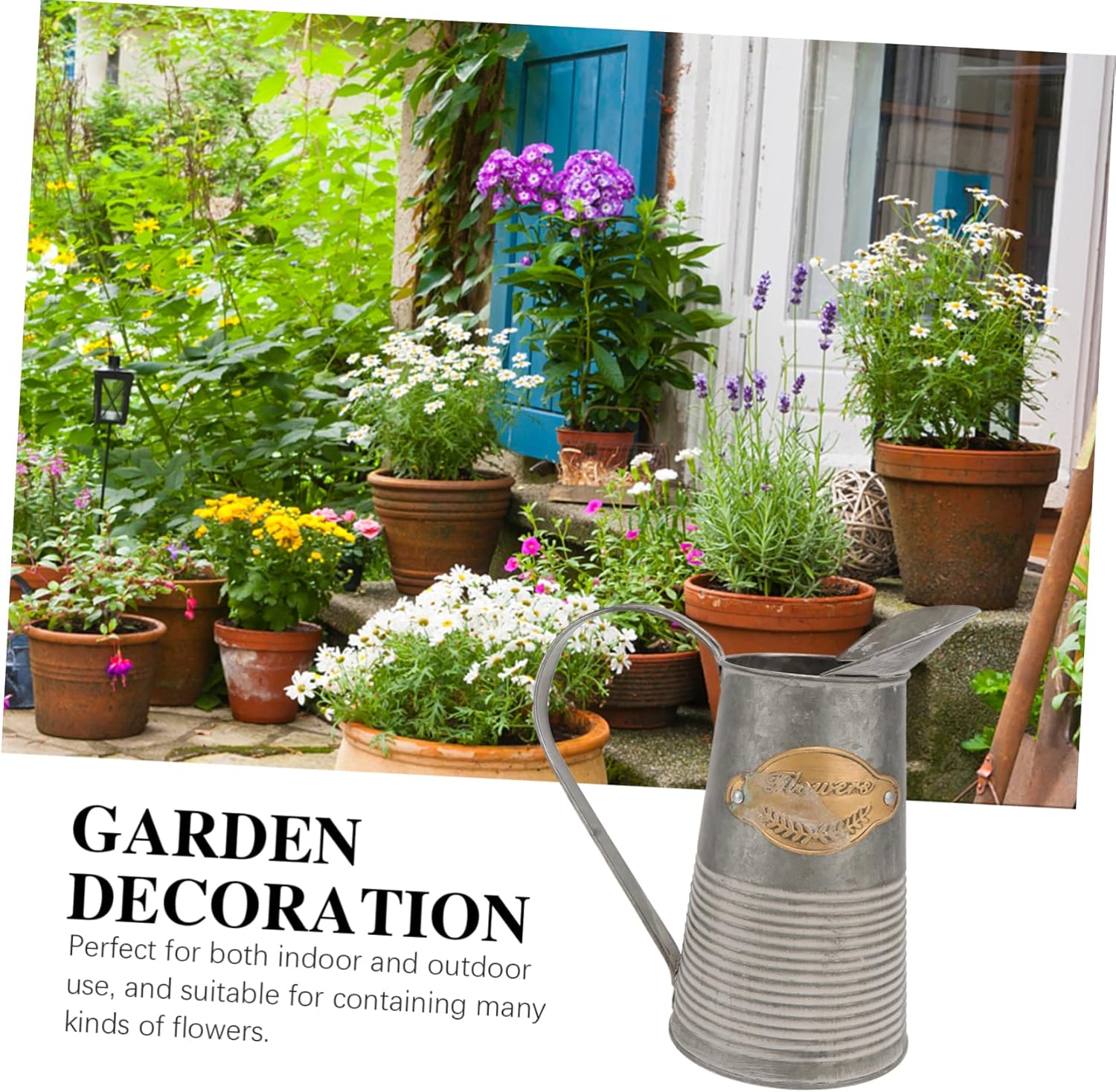 Hemoton Antique Iron Flower Pot for Garden and Home Decor