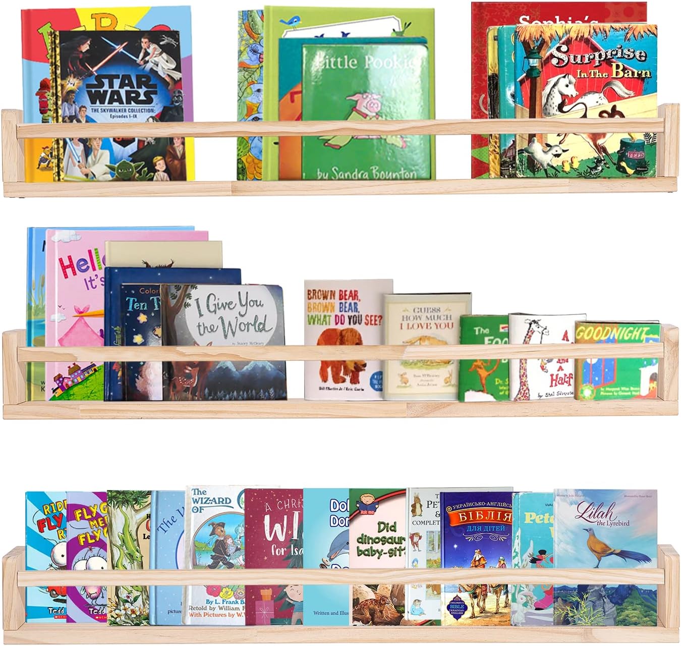 AZSKY Floating Wall Bookshelf Set of 3