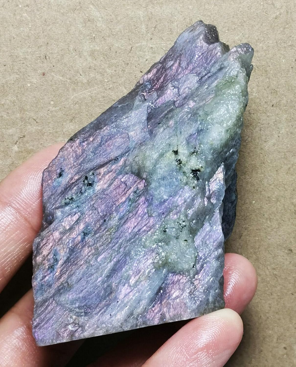 Purple Flash Labradorite Slab Reiki Stone for Meditation and Healing