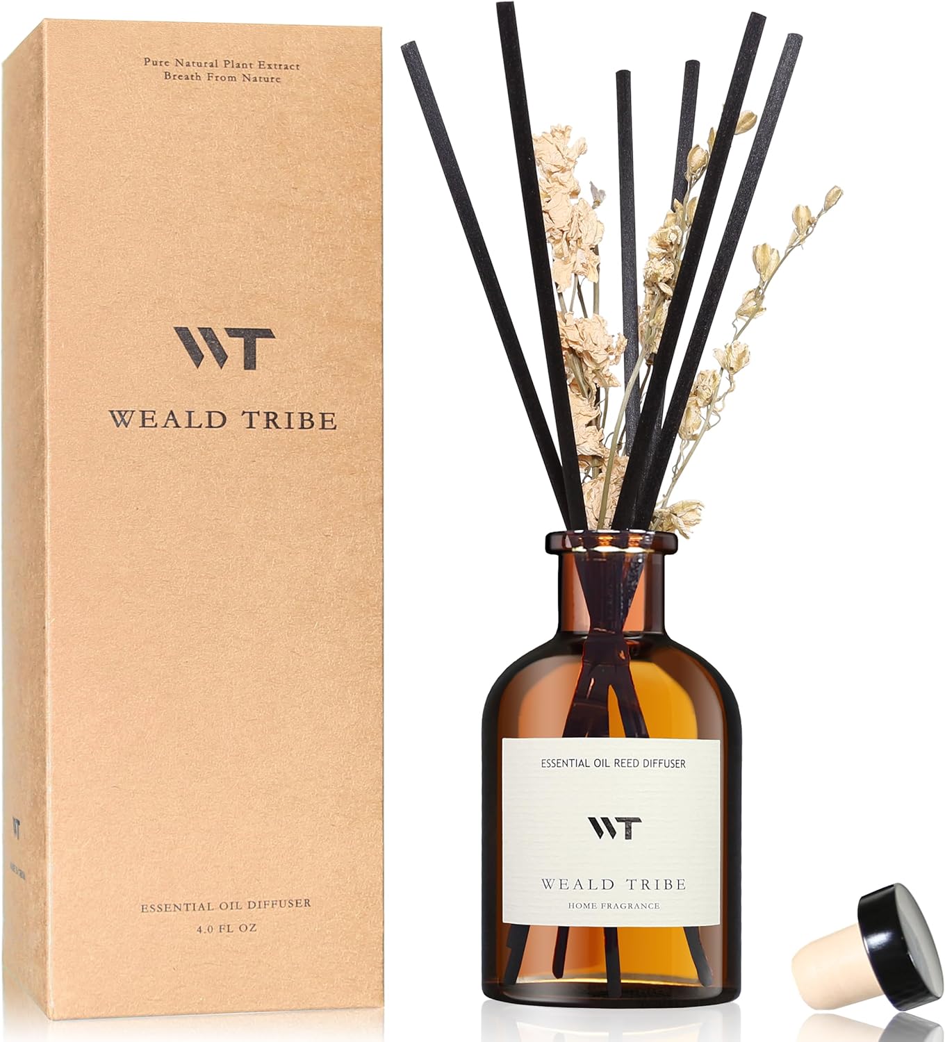 WEALD TRIBE Reed Diffuser Set for Bathroom Shelf Decor