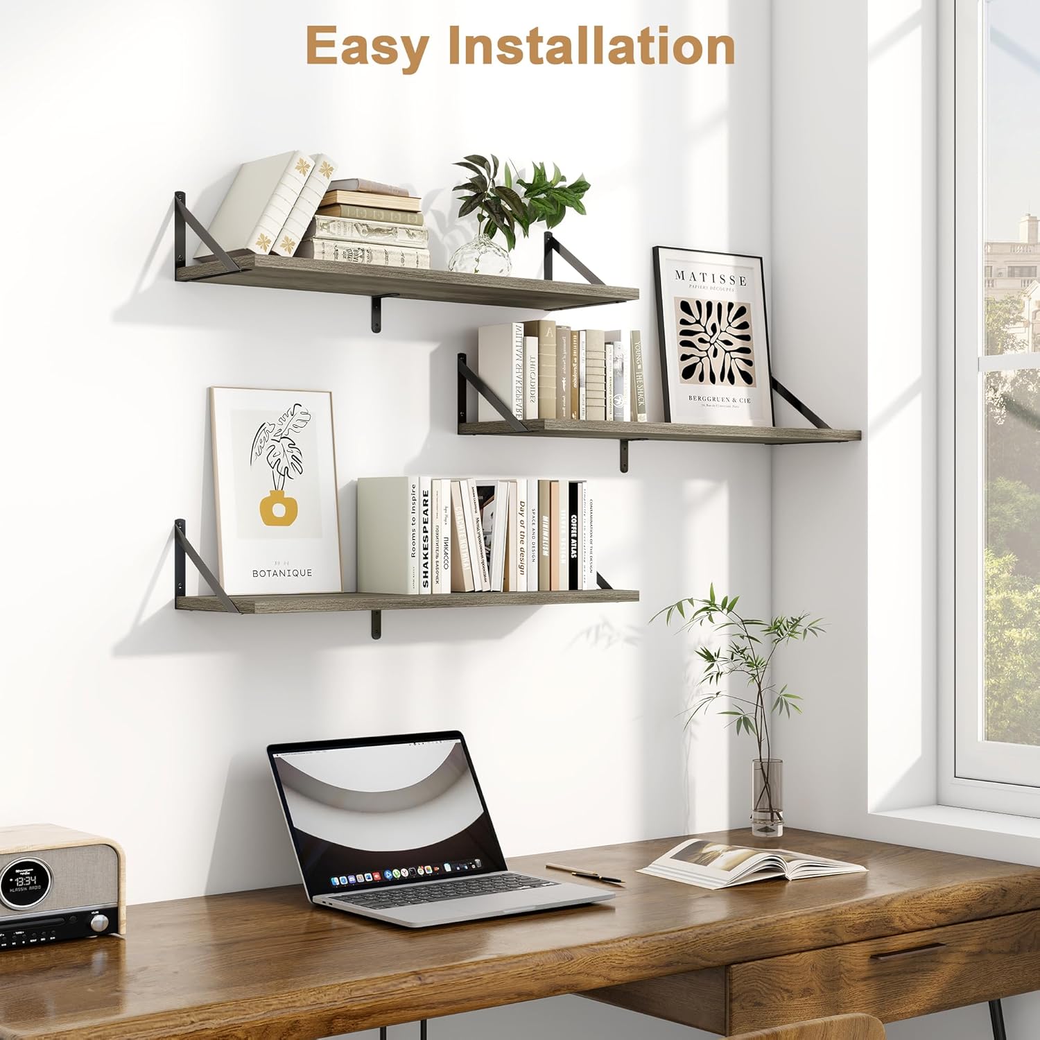 Fun Memories Floating Shelves Set of 3 Grey