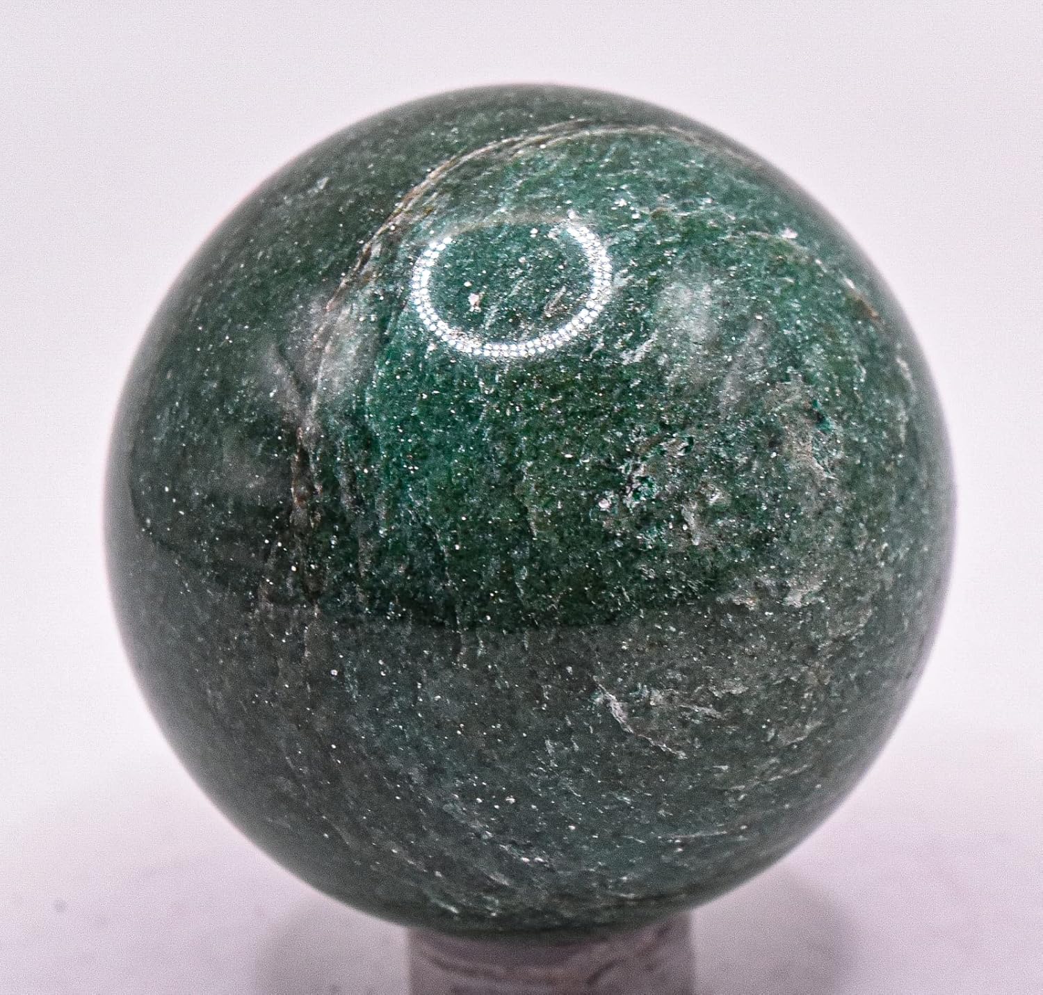 45mm Dark Green Jade Sphere with Stand - India