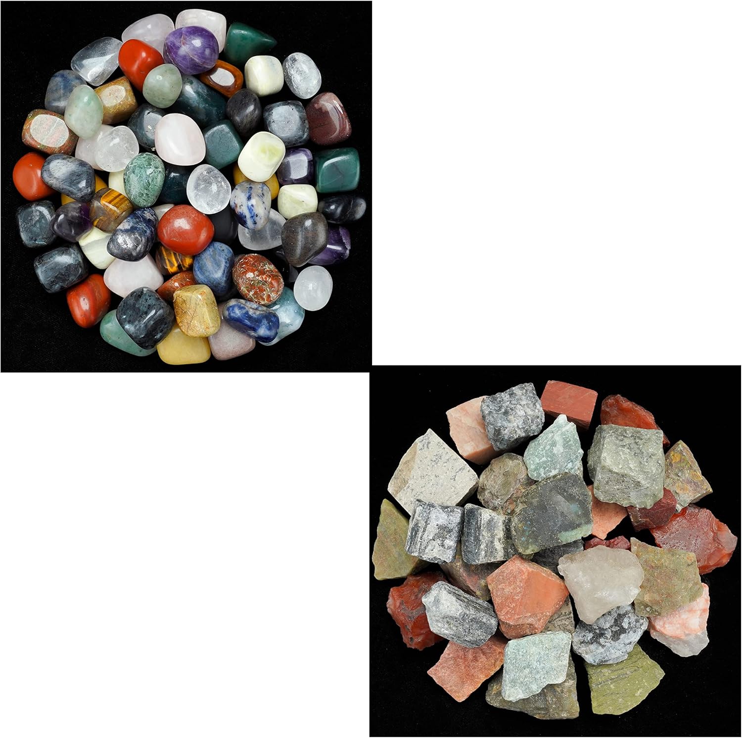 ZAICUS 1lb Mixed Tumbled Stones Rough Crystals