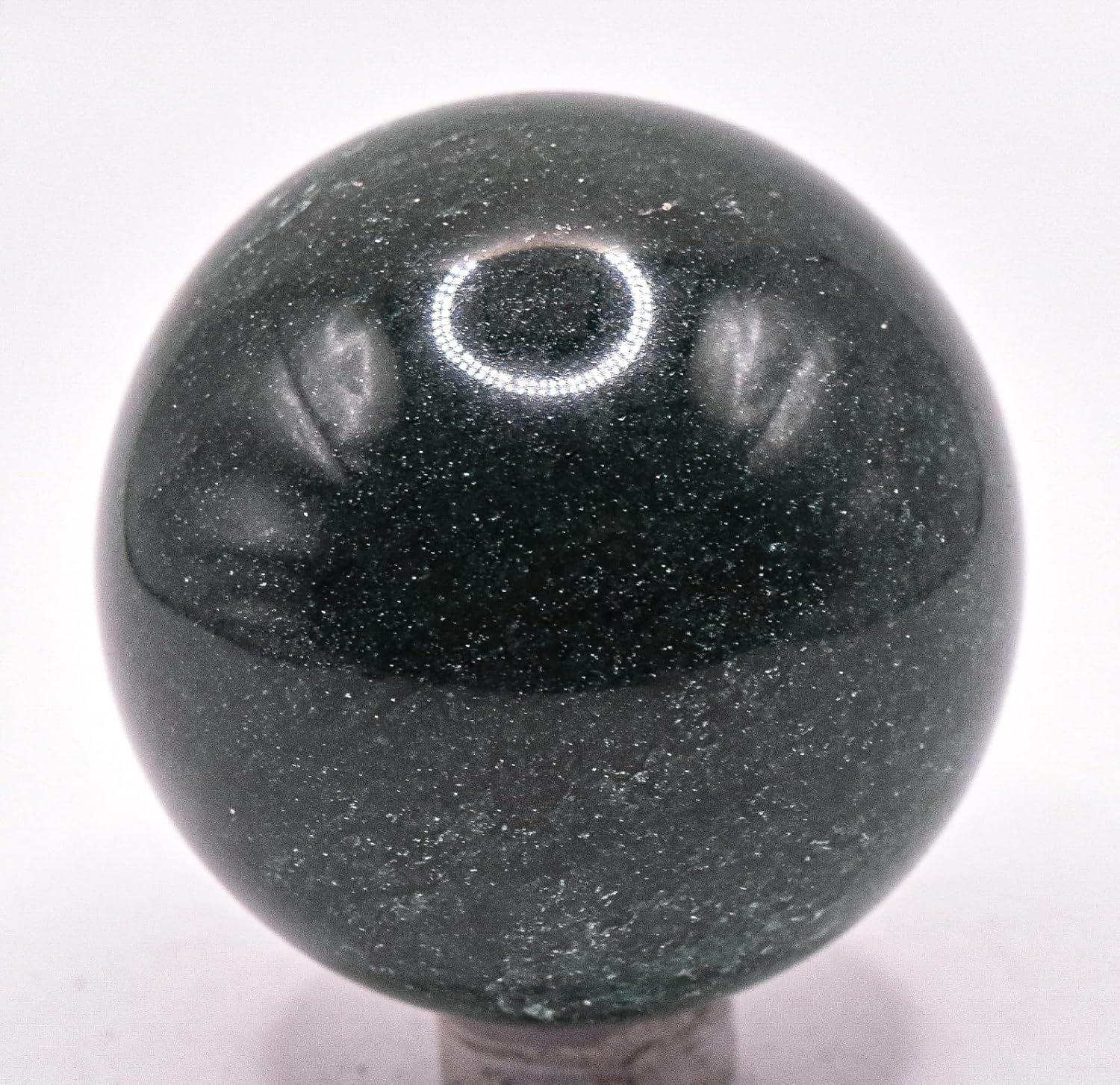 48mm Dark Green Nephrite Jade Sphere with Stand