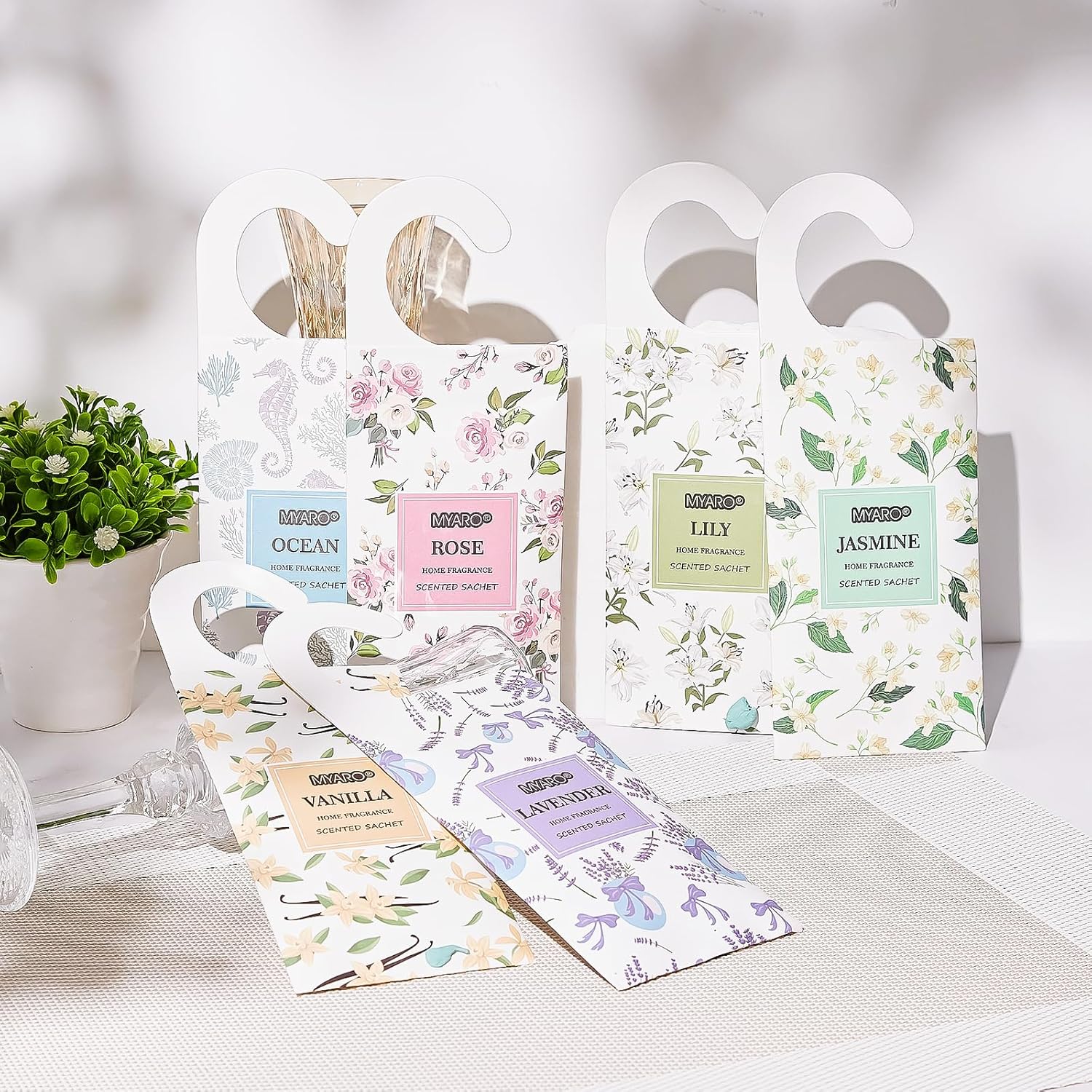 MYARO Scented Sachets 12 Pack Drawer Closet Air Freshener