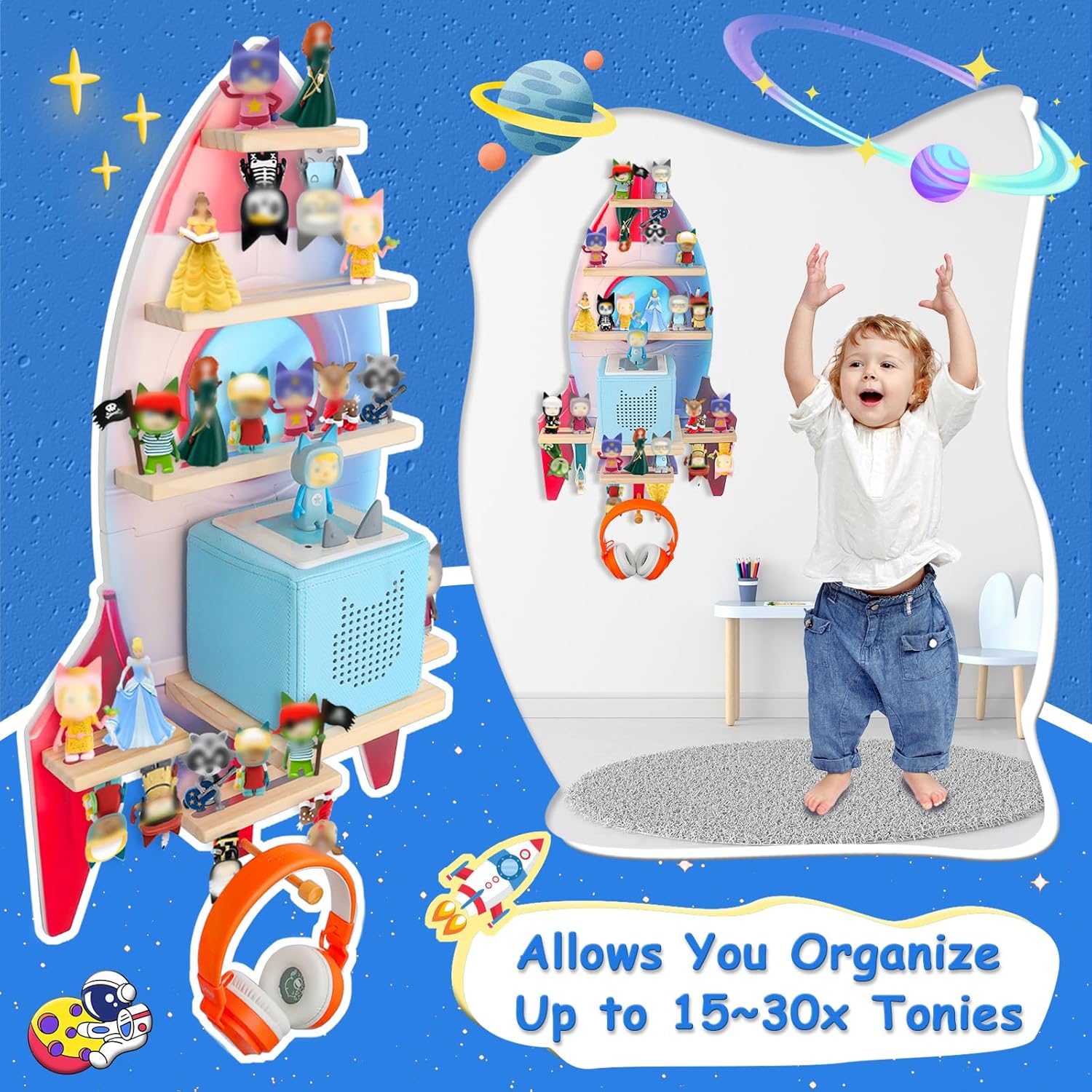 Taladad Magnetic Floating Shelf for Toniebox