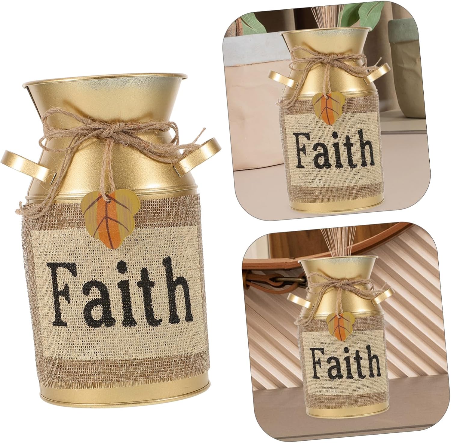 KESYOO Vintage Metal Flower Vase Rustic Decor