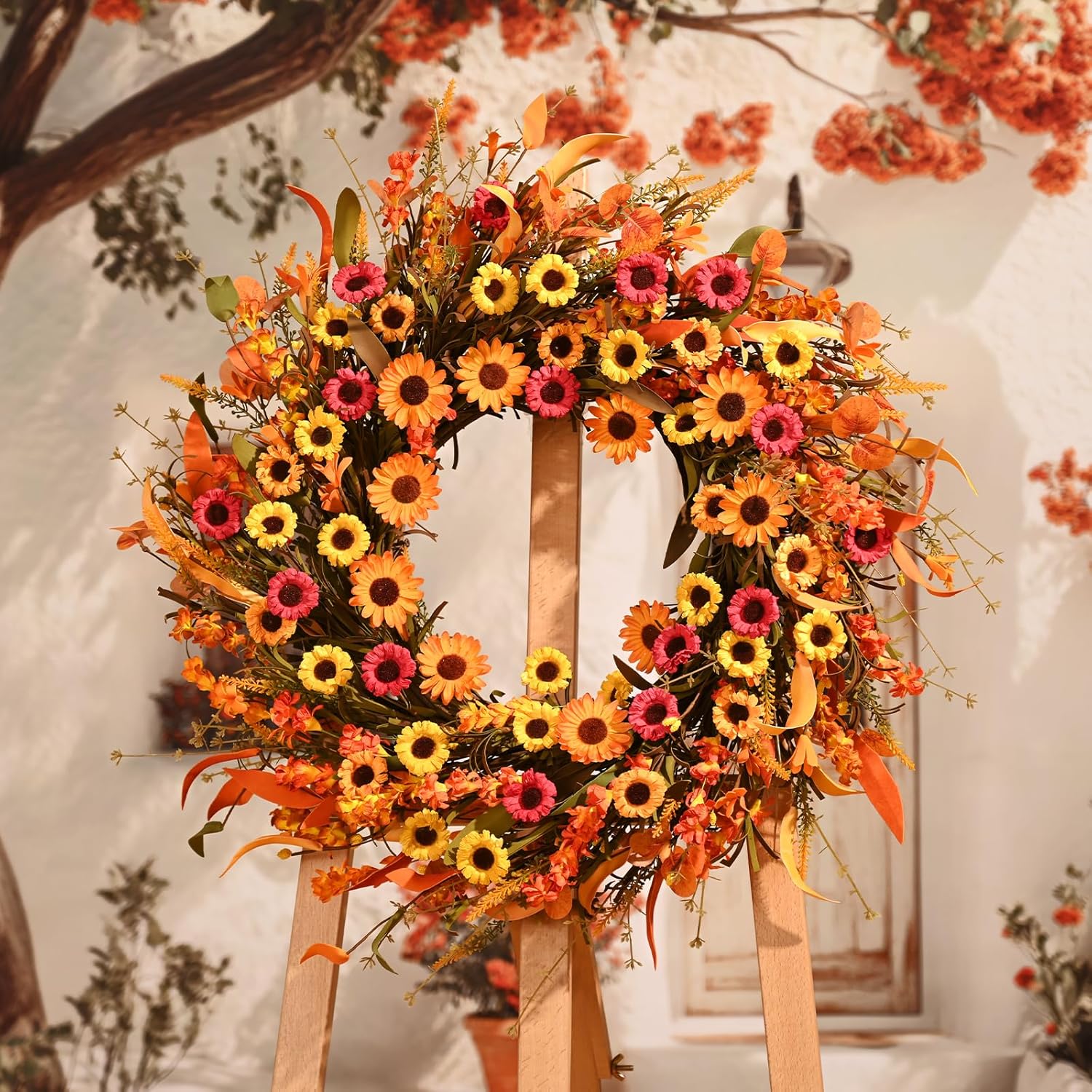 Waipfaru Fall Wreath 22 Inch Door Decor