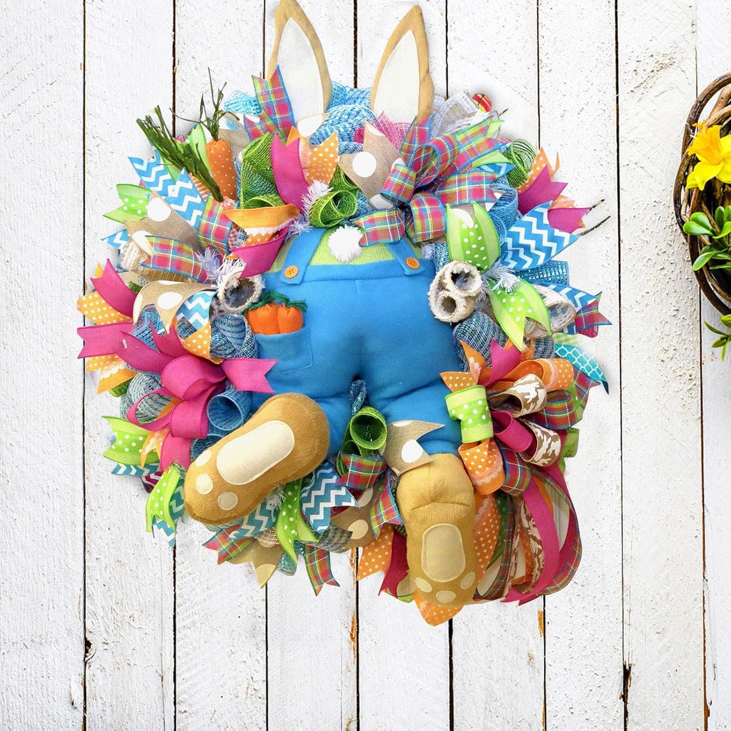 Easter Bunny Wreath Kit for Front Door Decorations
