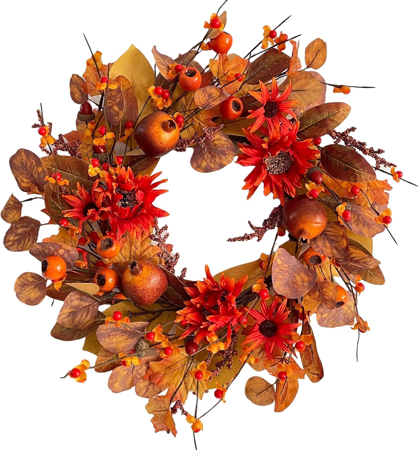18 Inch Fall Wreath for Front Door Decor
