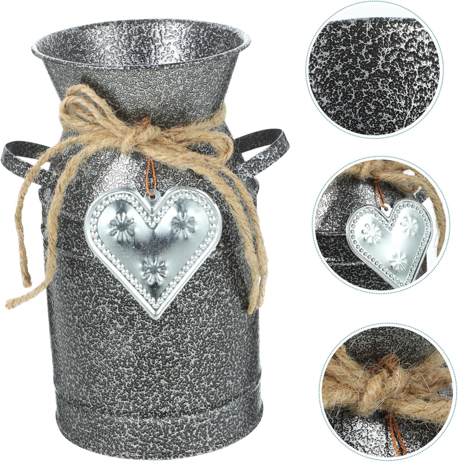 BESPORTBLE Rustic Iron Bucket Vase for Flowers and Plants