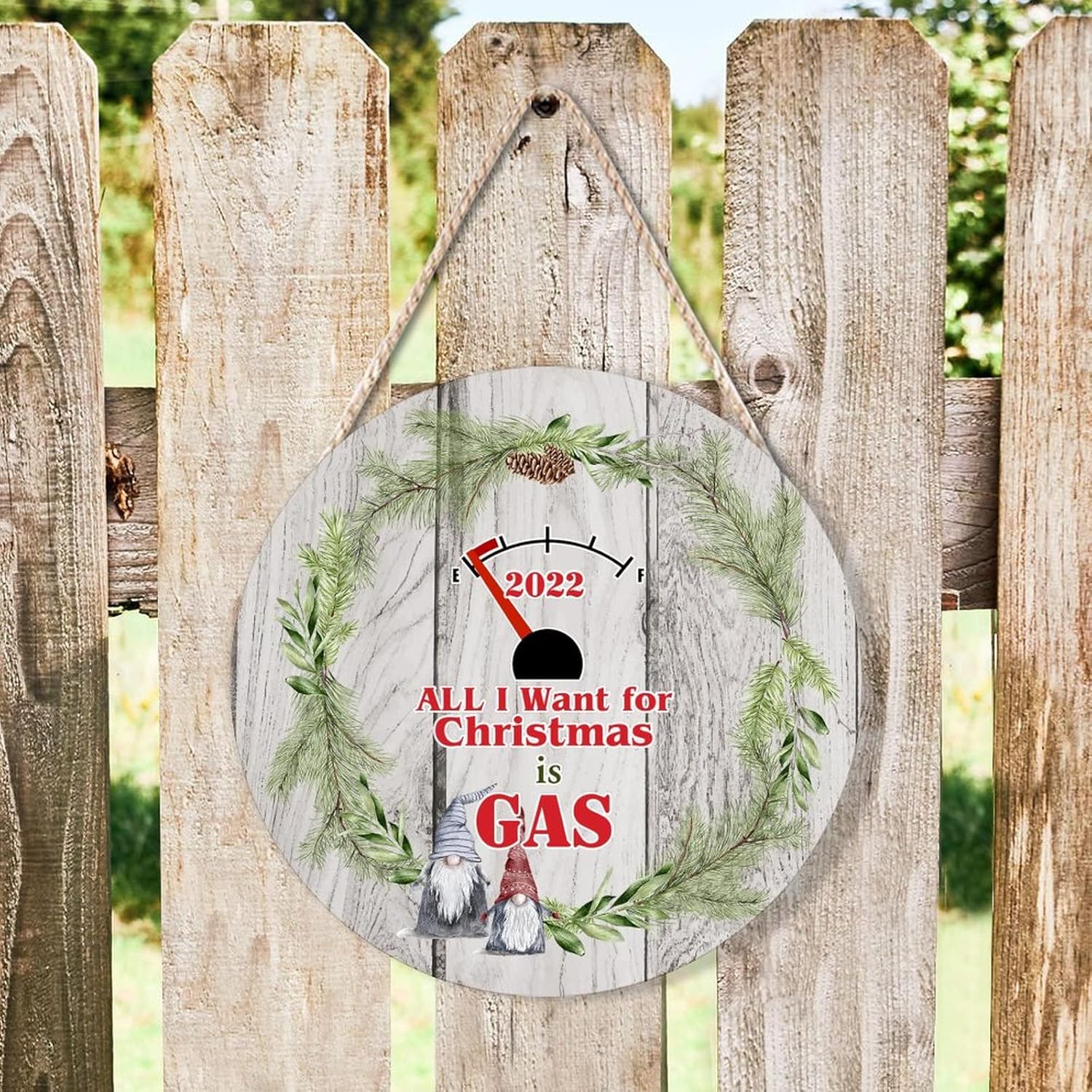 Funny Farmhouse Door Hanger Christmas Wreath Sign 10x10