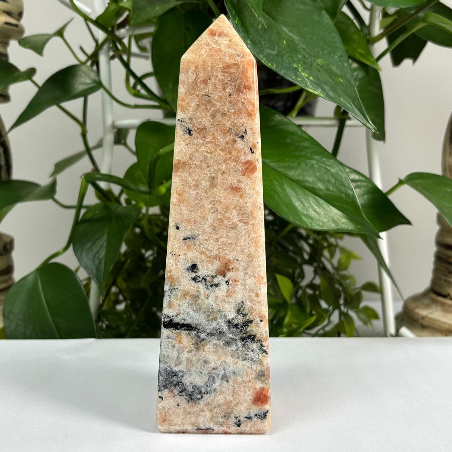 Natural Sunstone Crystal Obelisk Tower Point