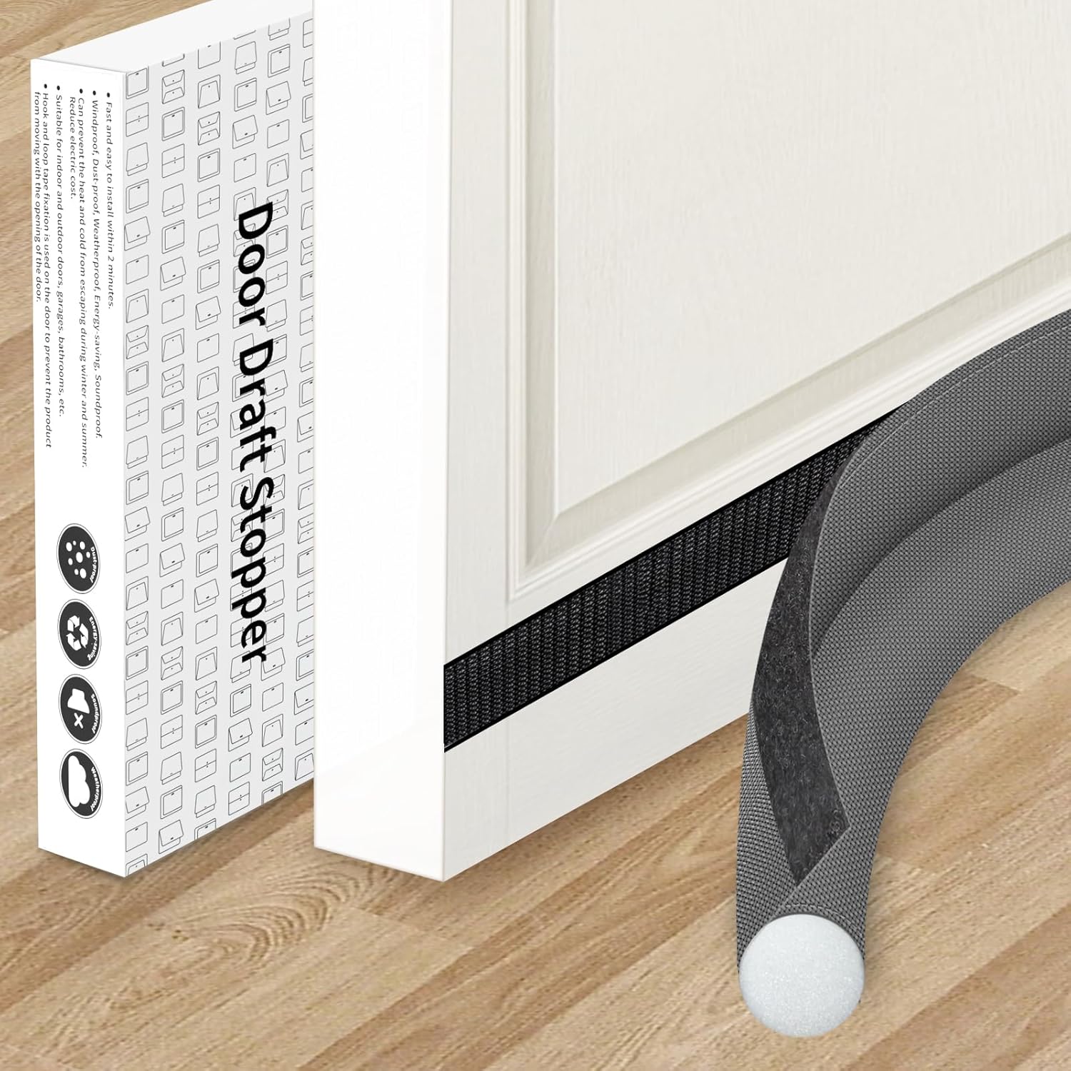 KRUI Door Draft Stopper 34 Inches Gray