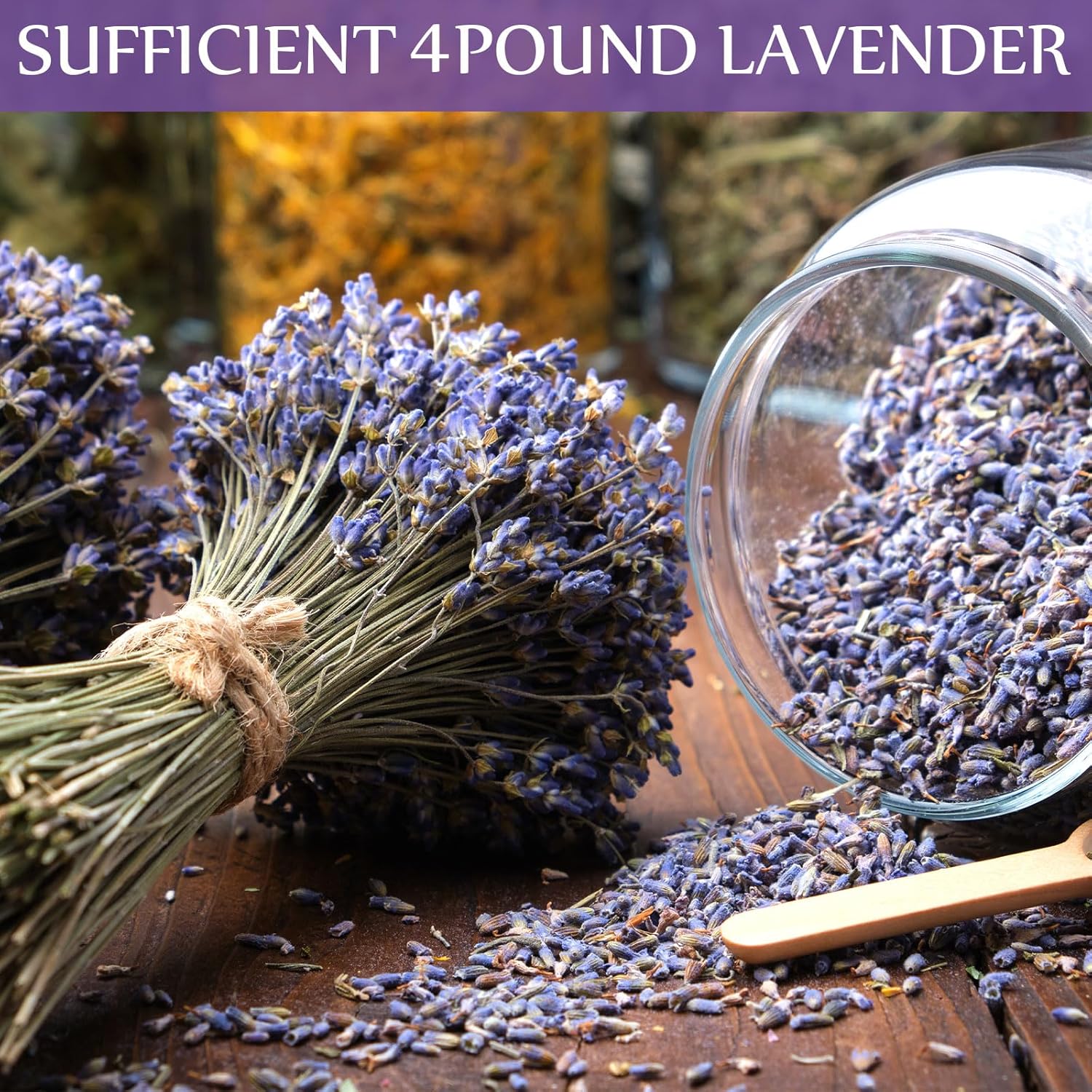 Treela Dried Lavender Buds Fragrant for DIY Crafts and Home Sachets 4 lb