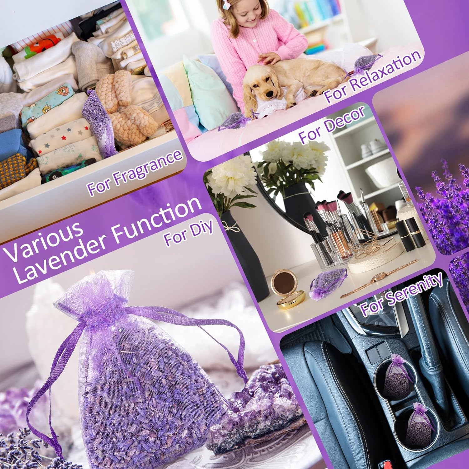 Reginary 200 Pack Lavender Sachets for Home and Closet Use