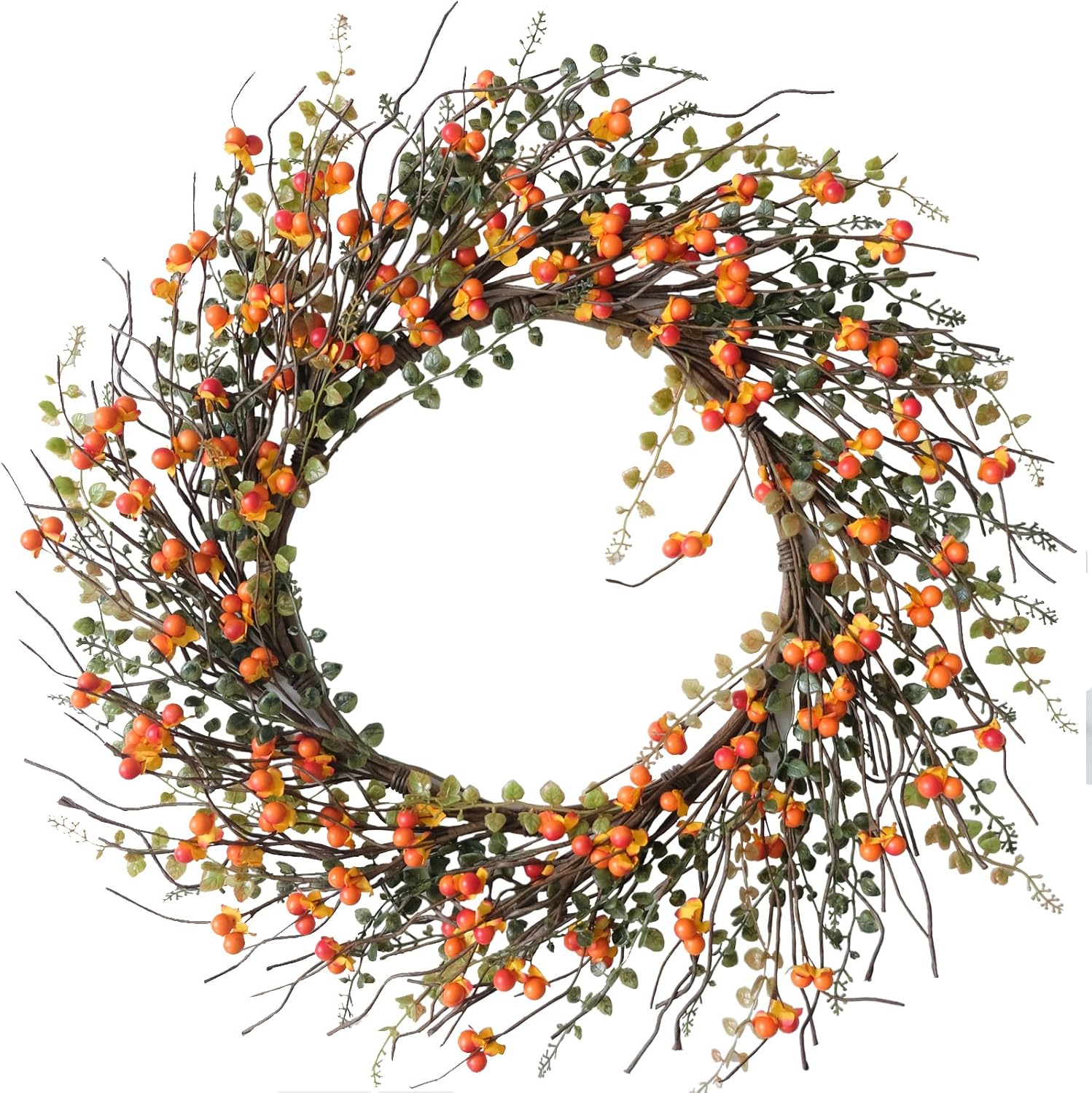 20 Inch Berry Vine Wreath for Fall Decor