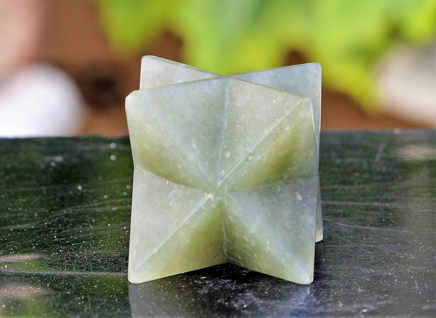 Polished Green Aventurine Merkaba Crystal Stone 70mm