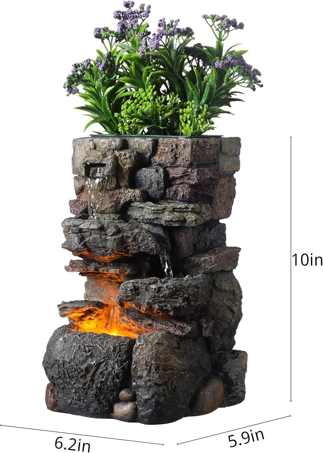 Indoor Tabletop Fountain with LED Lights and Soothing Sound