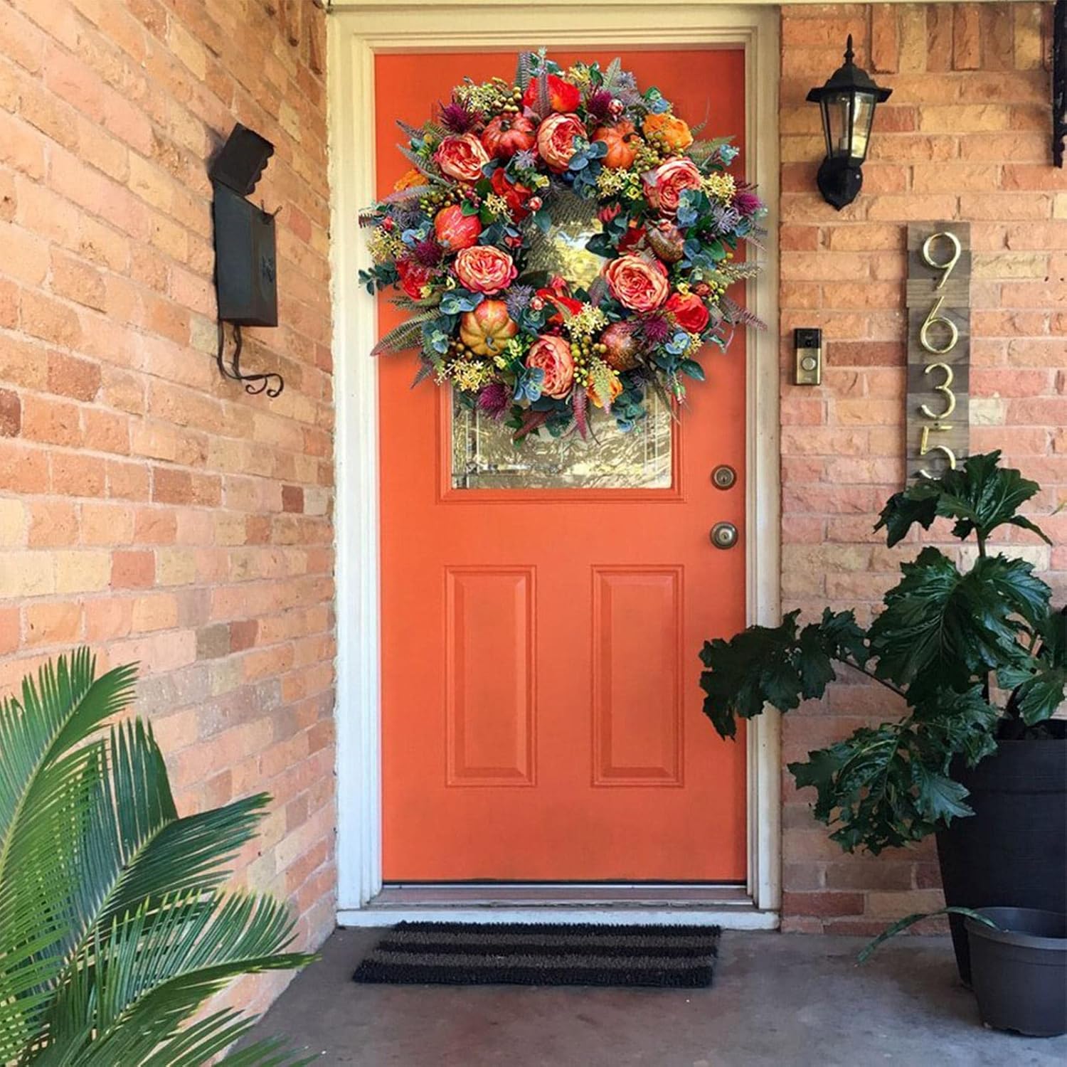 Fall Peony Door Wreath for Farmhouse Decor and Festivals