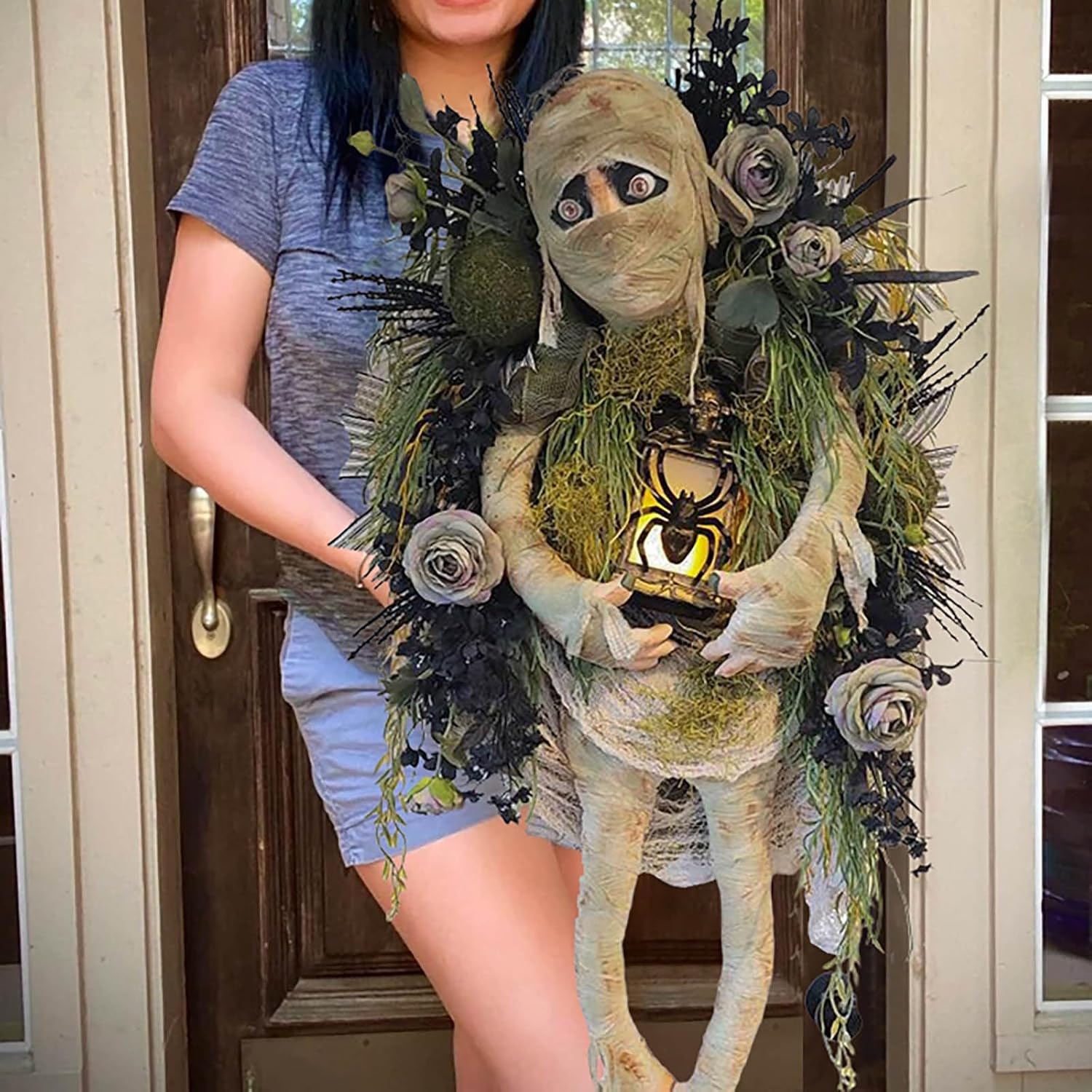 Halloween Mummy Wreath for Front Door