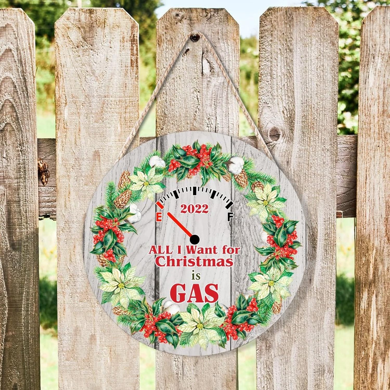 Farmhouse Front Door Hanger Christmas Wreath Door Sign 10x10 Wood Decor