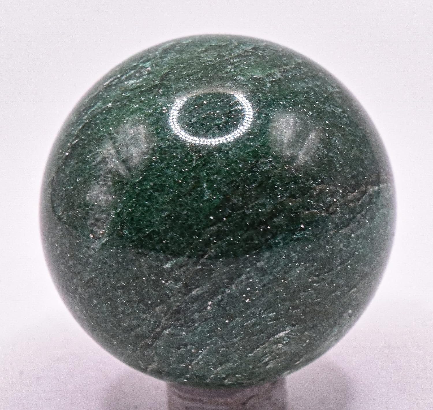 45mm Dark Green Jade Sphere with Stand - India