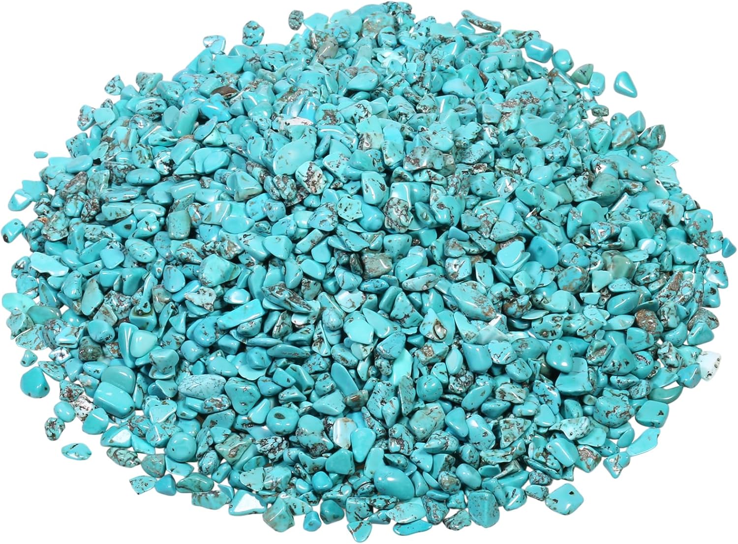 SUNYIK 2-Pack Howlite Turquoise Tumbled Chips Stones Cylindrical Crystal Cabinet Knobs