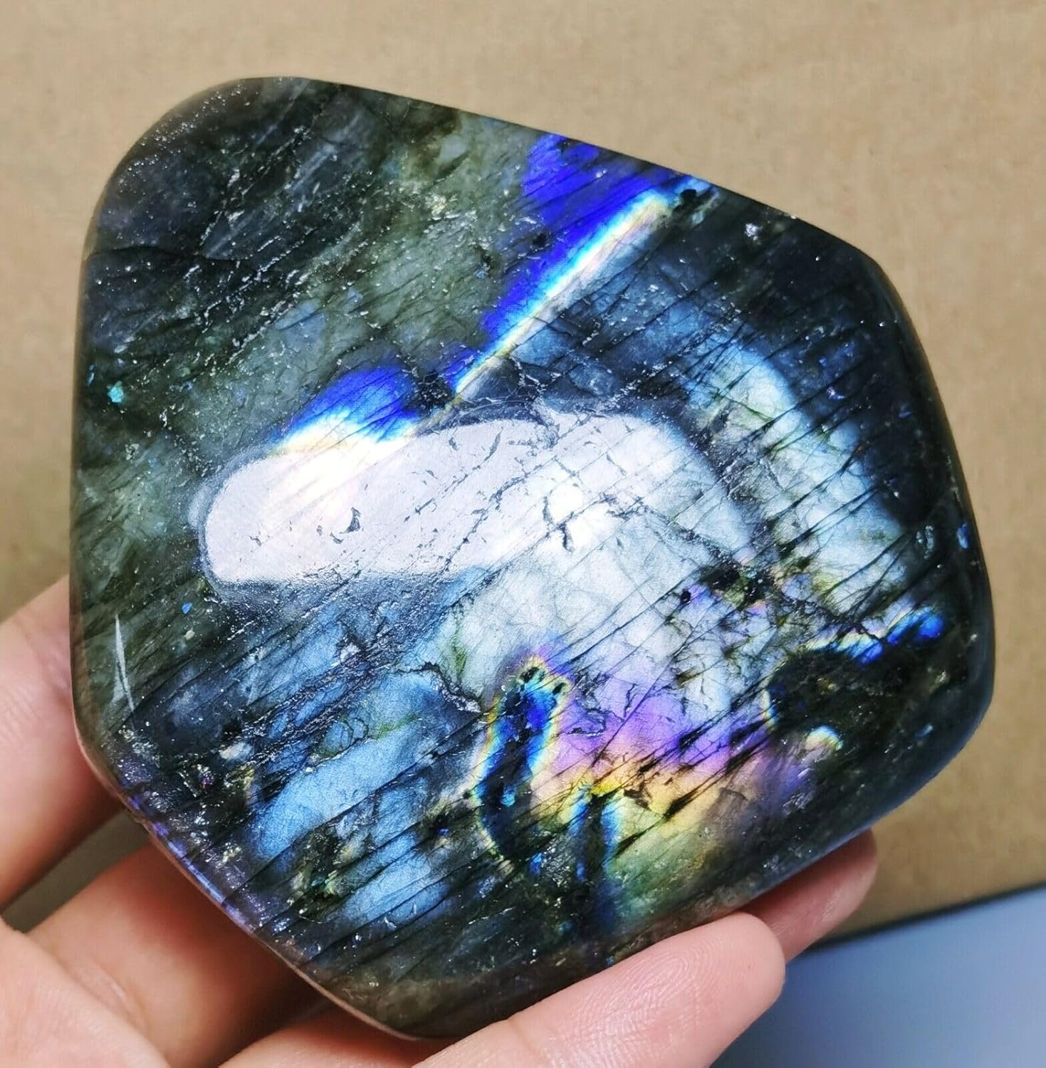 Polished Blue Flash Labradorite Reiki Stone for Healing